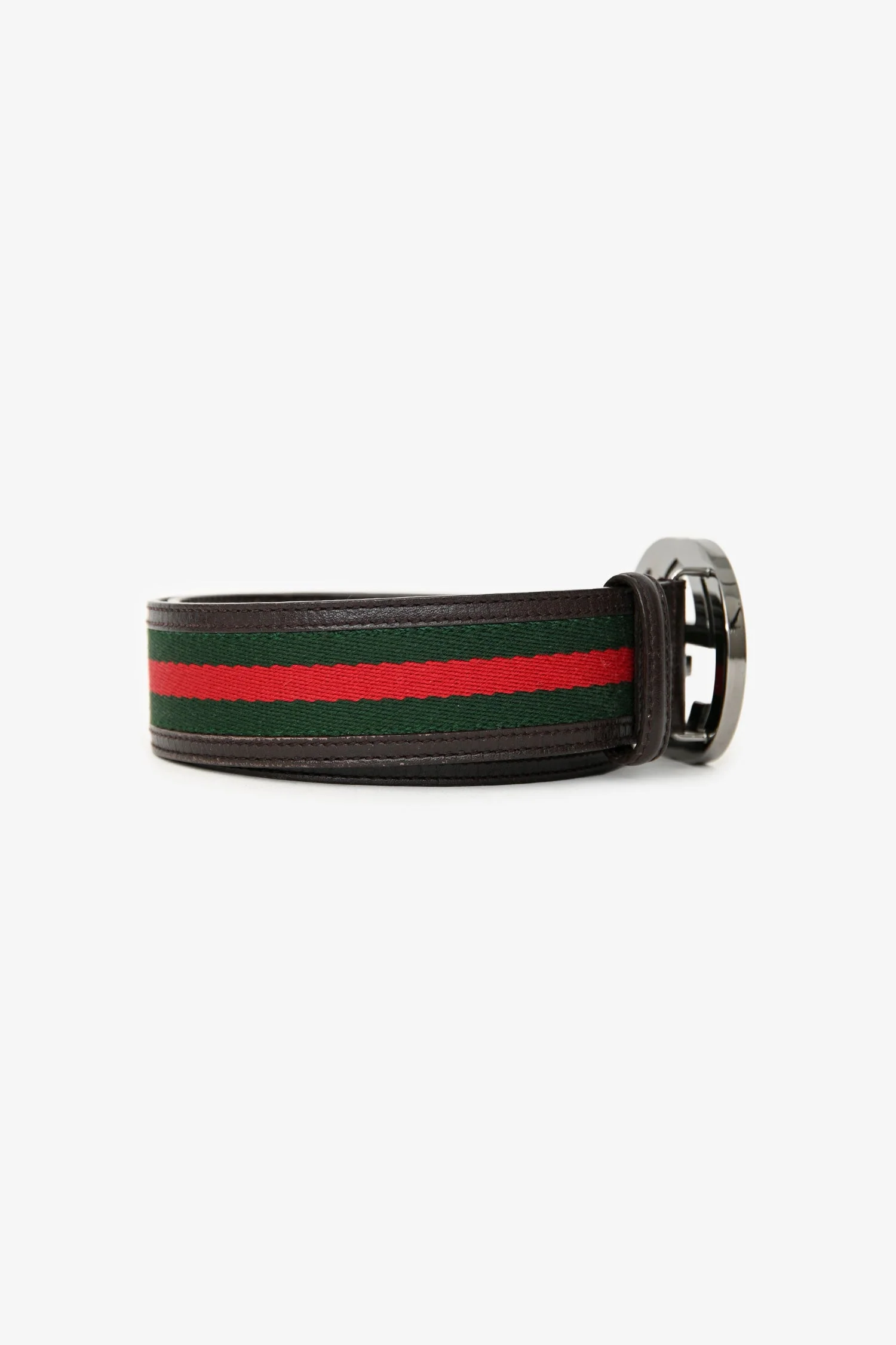 Gucci Brown Leather GG Belt Size 80 - Image 2