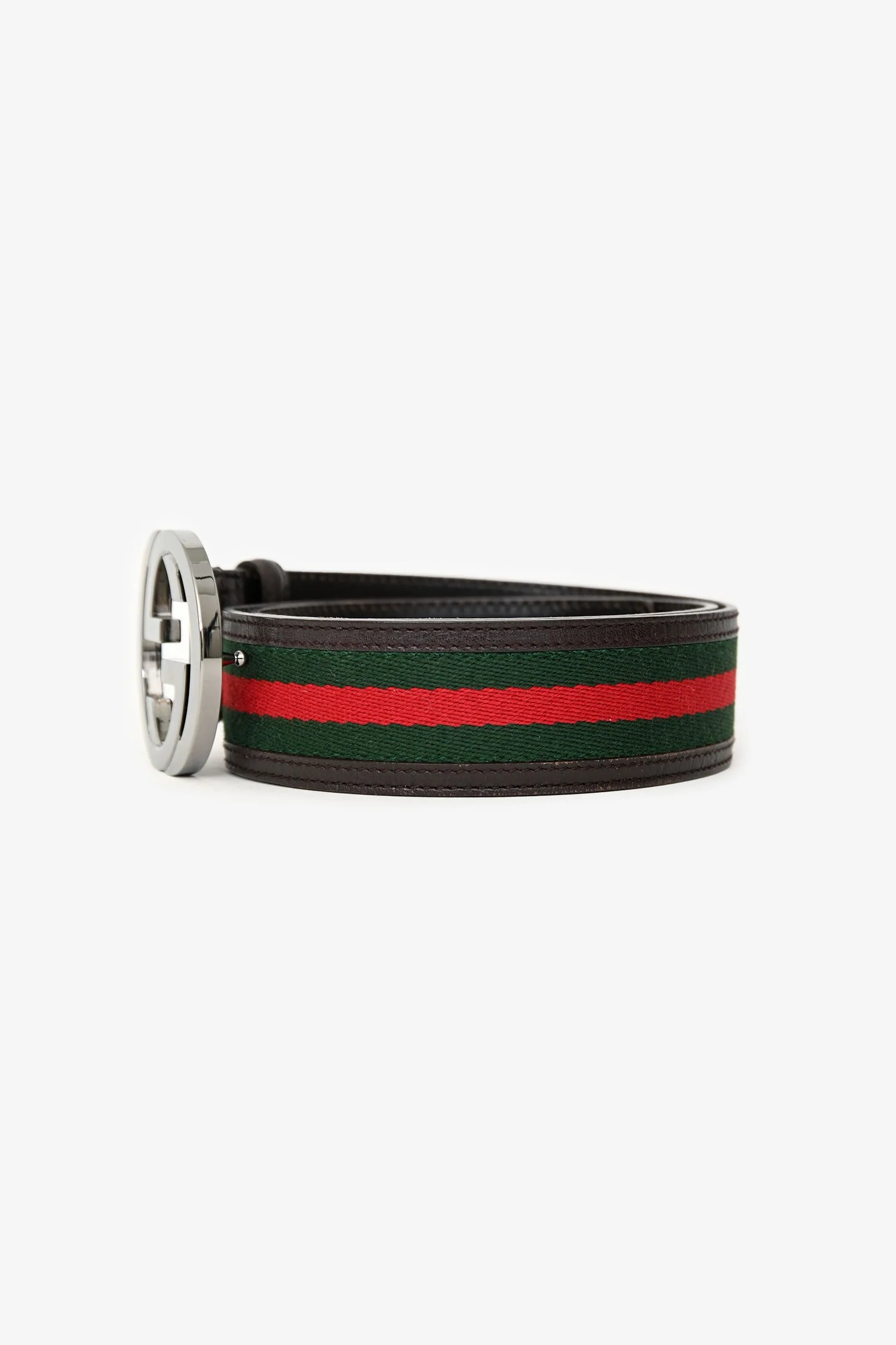 Gucci Brown Leather GG Belt Size 80 - Image 4