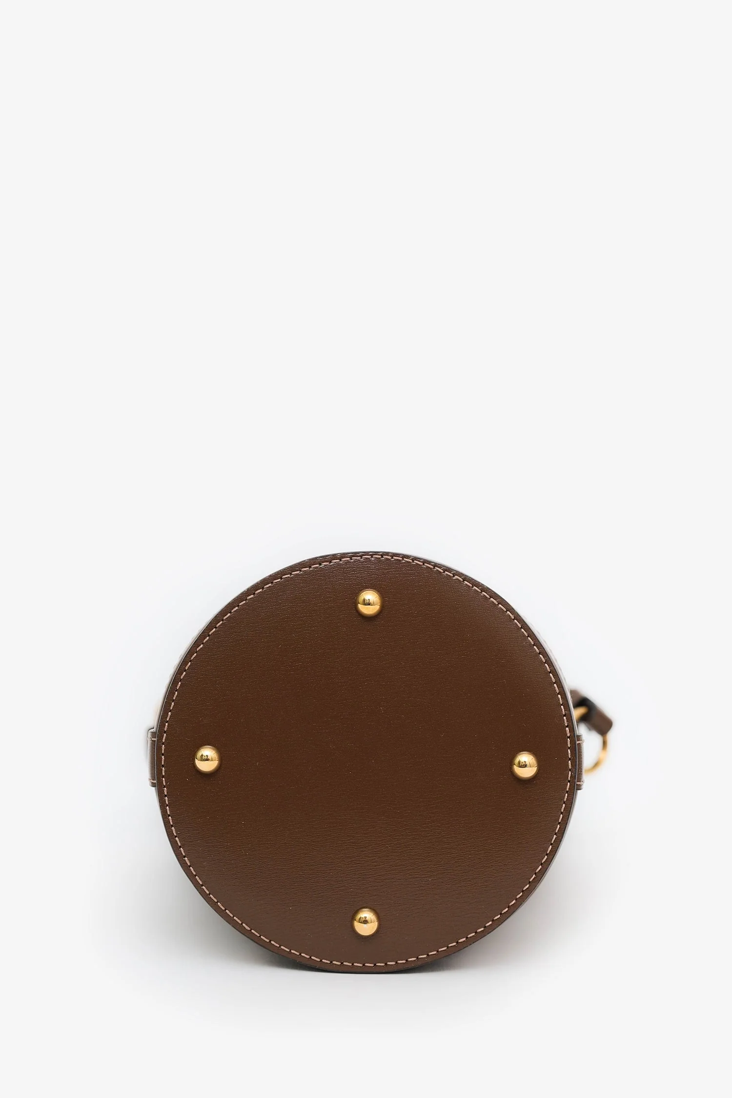 Gucci Brown Leather GG Canvas Ophidia Mini Bucket Bag - Image 5