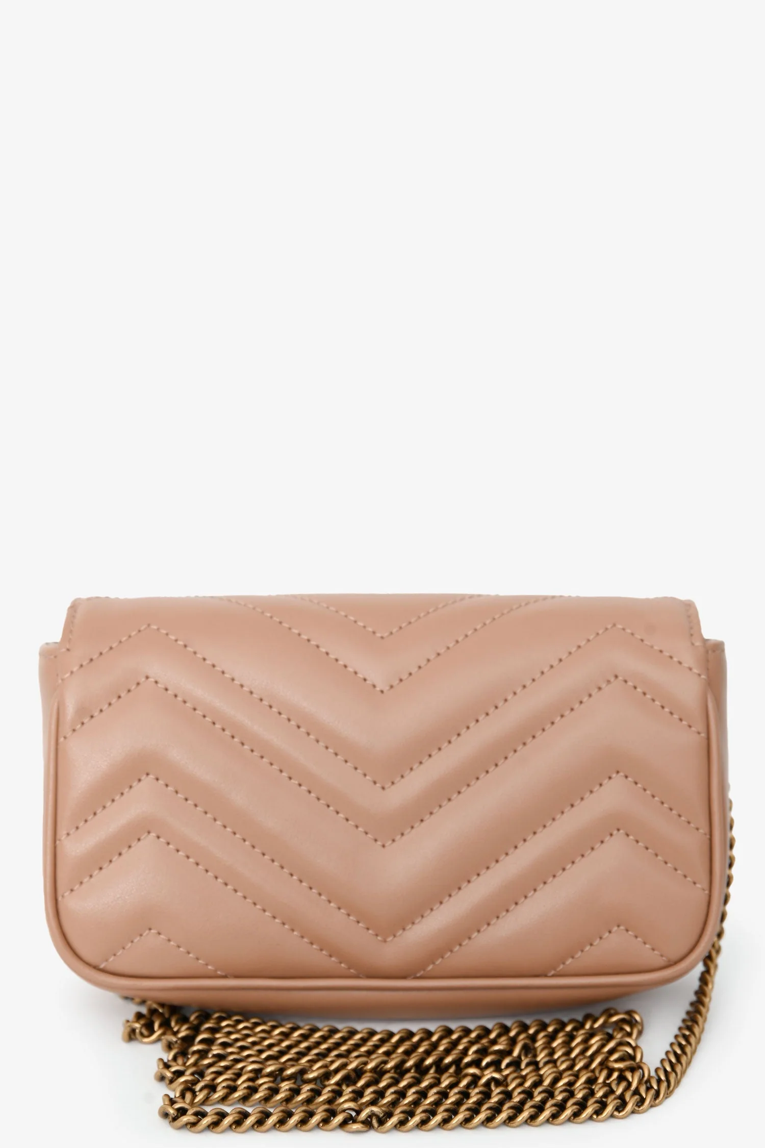 Gucci Brown Leather GG Marmont Super Mini Crossbody Bag - Image 7