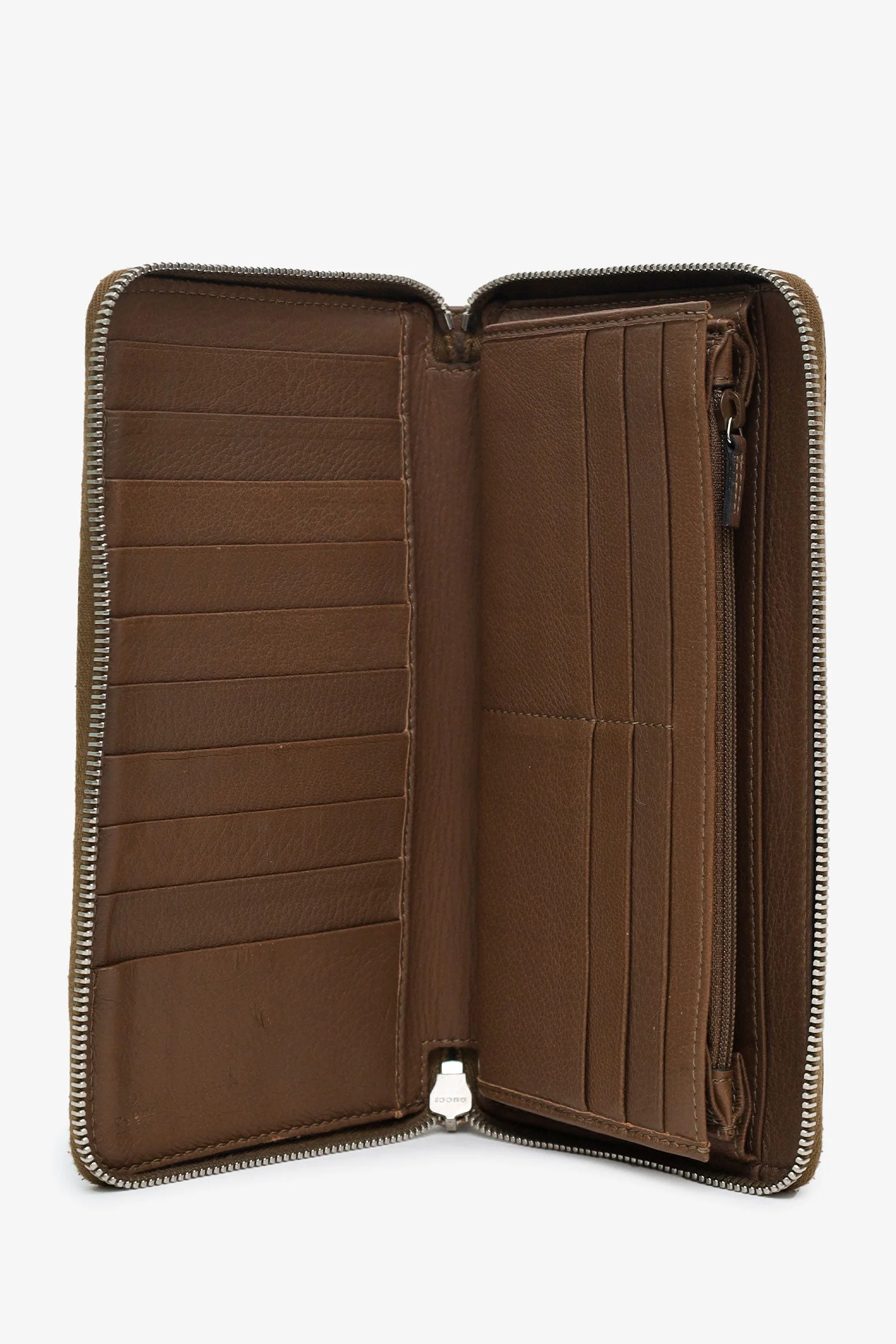 Gucci Brown Leather Interlocking G Soho Zippy Wallet - Image 6