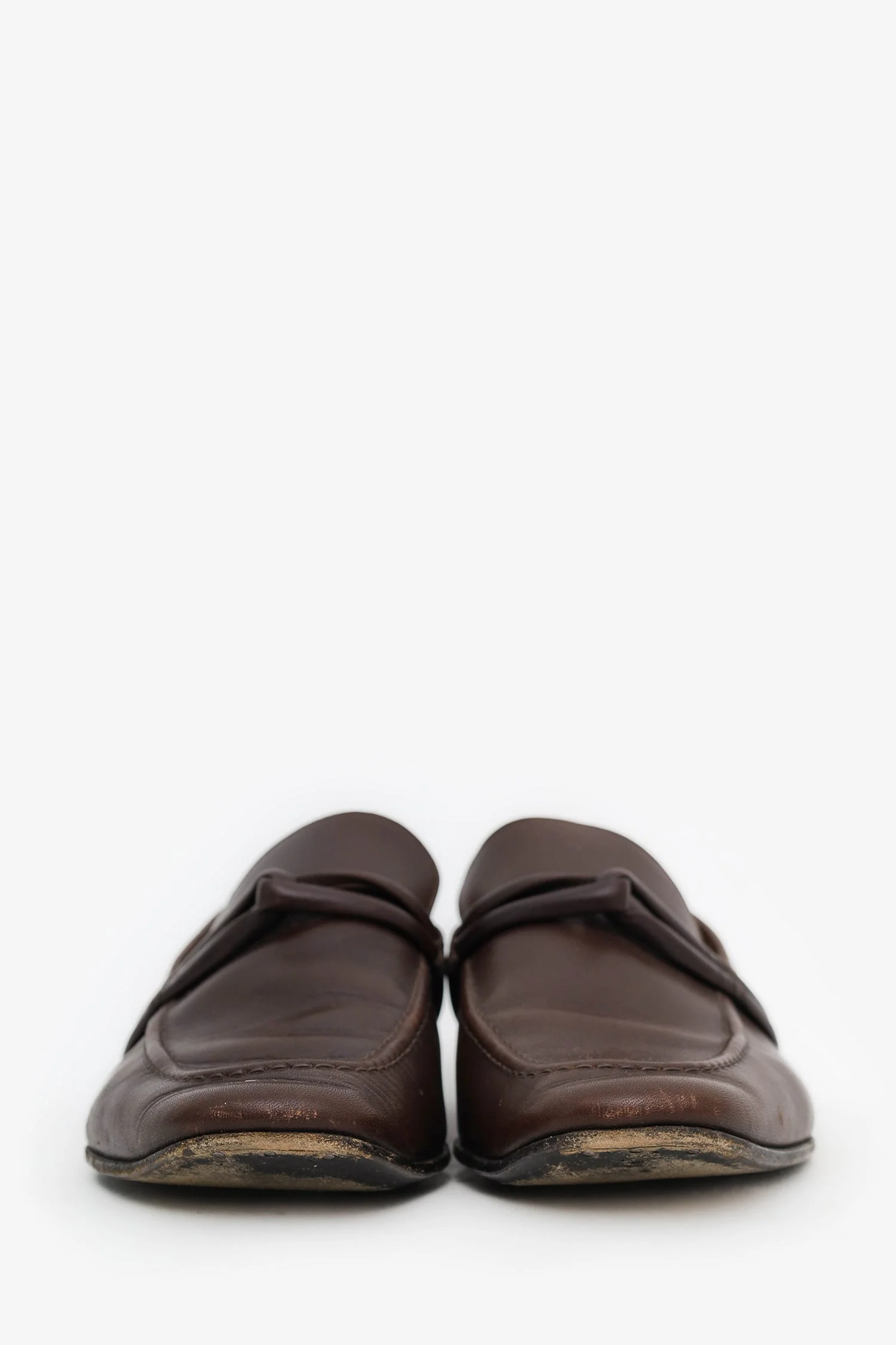 Gucci Brown Leather Loafers Size 6 Mens - Image 3