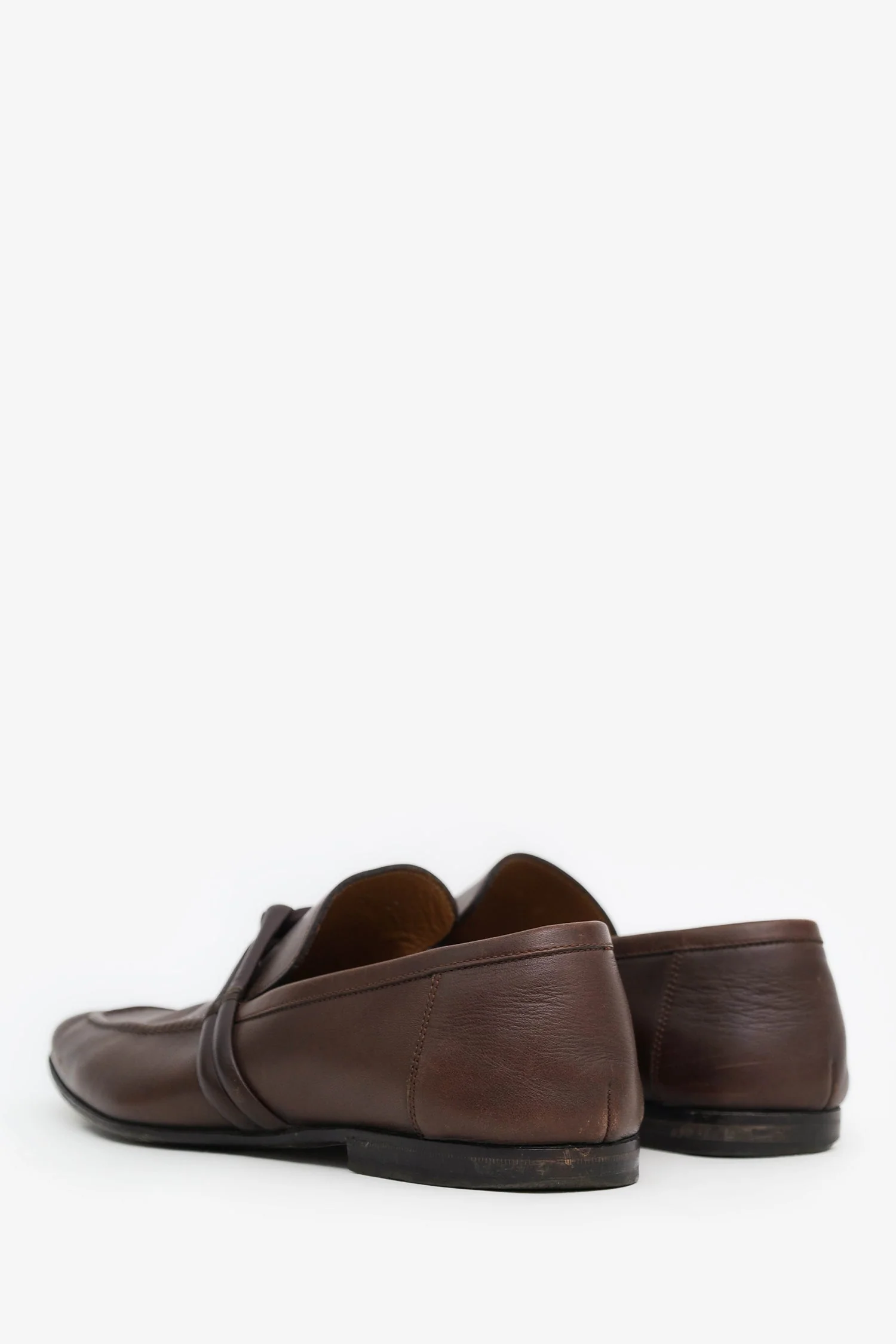Gucci Brown Leather Loafers Size 6 Mens - Image 4
