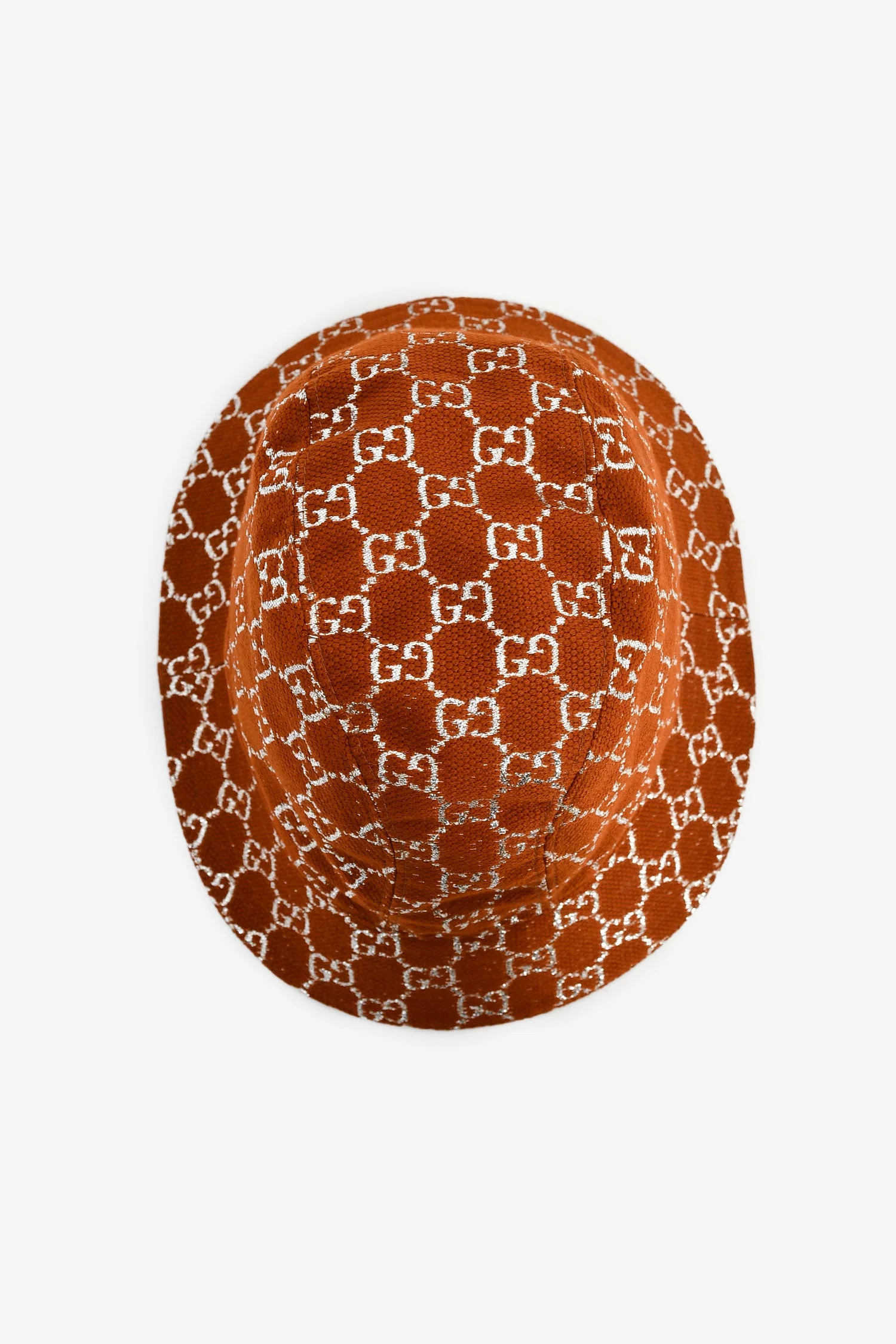 Gucci Brown Metallic GG Monogram Bucket Hat - Image 3
