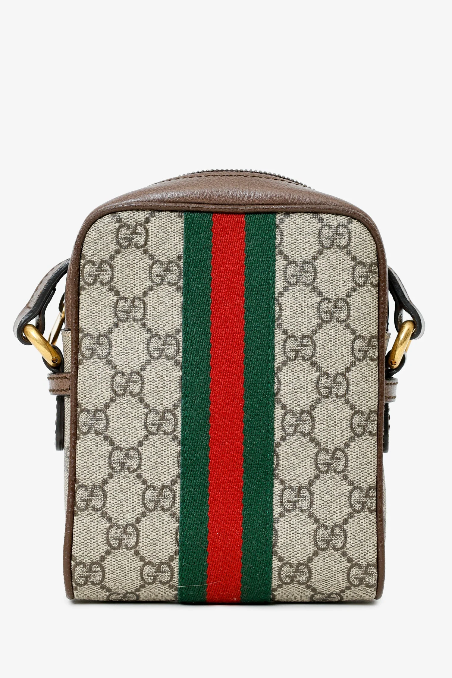 Gucci Brown Mini GG Supreme Ophidia Messenger Bag - Image 2