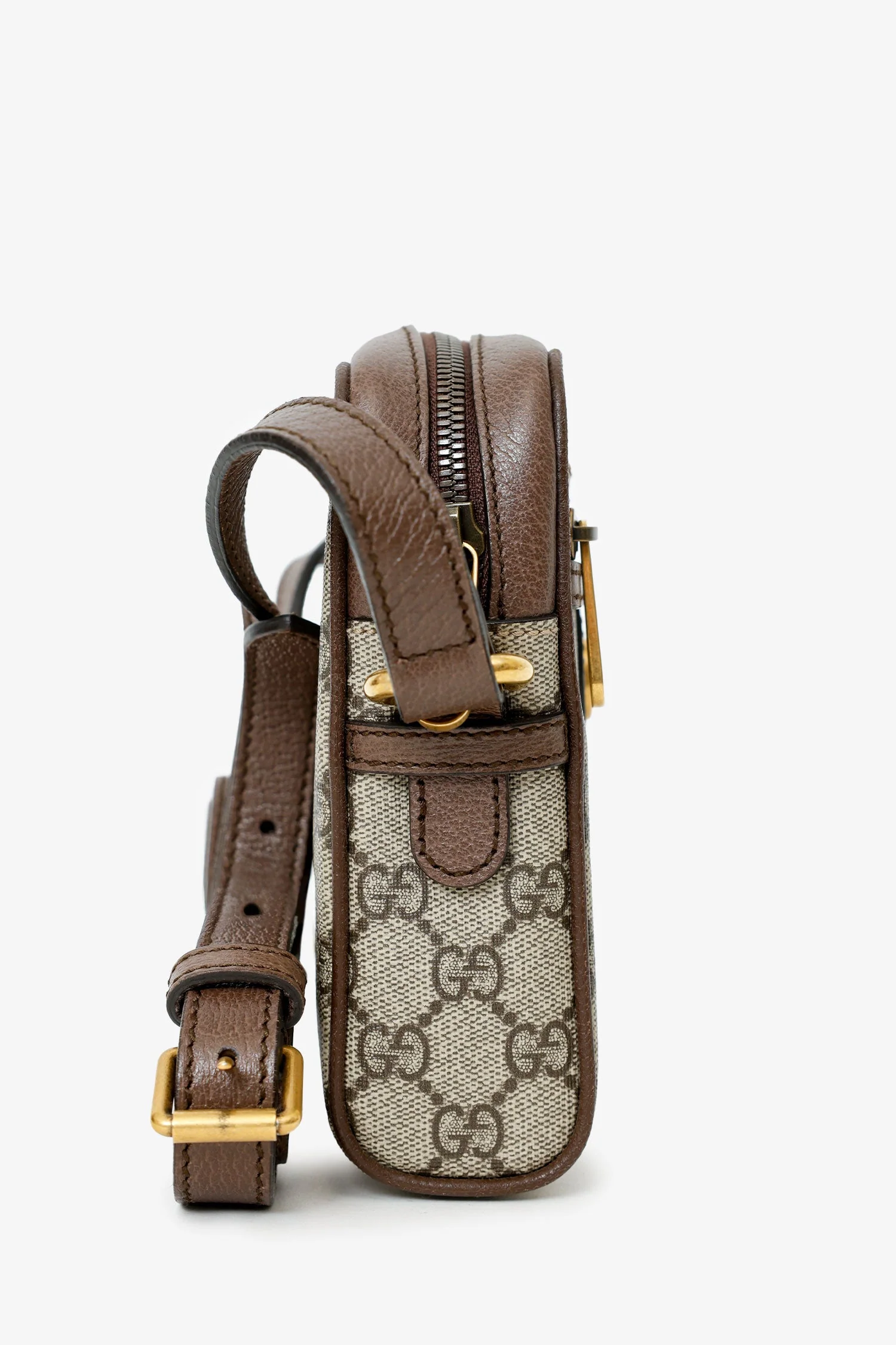 Gucci Brown Mini GG Supreme Ophidia Messenger Bag - Image 4