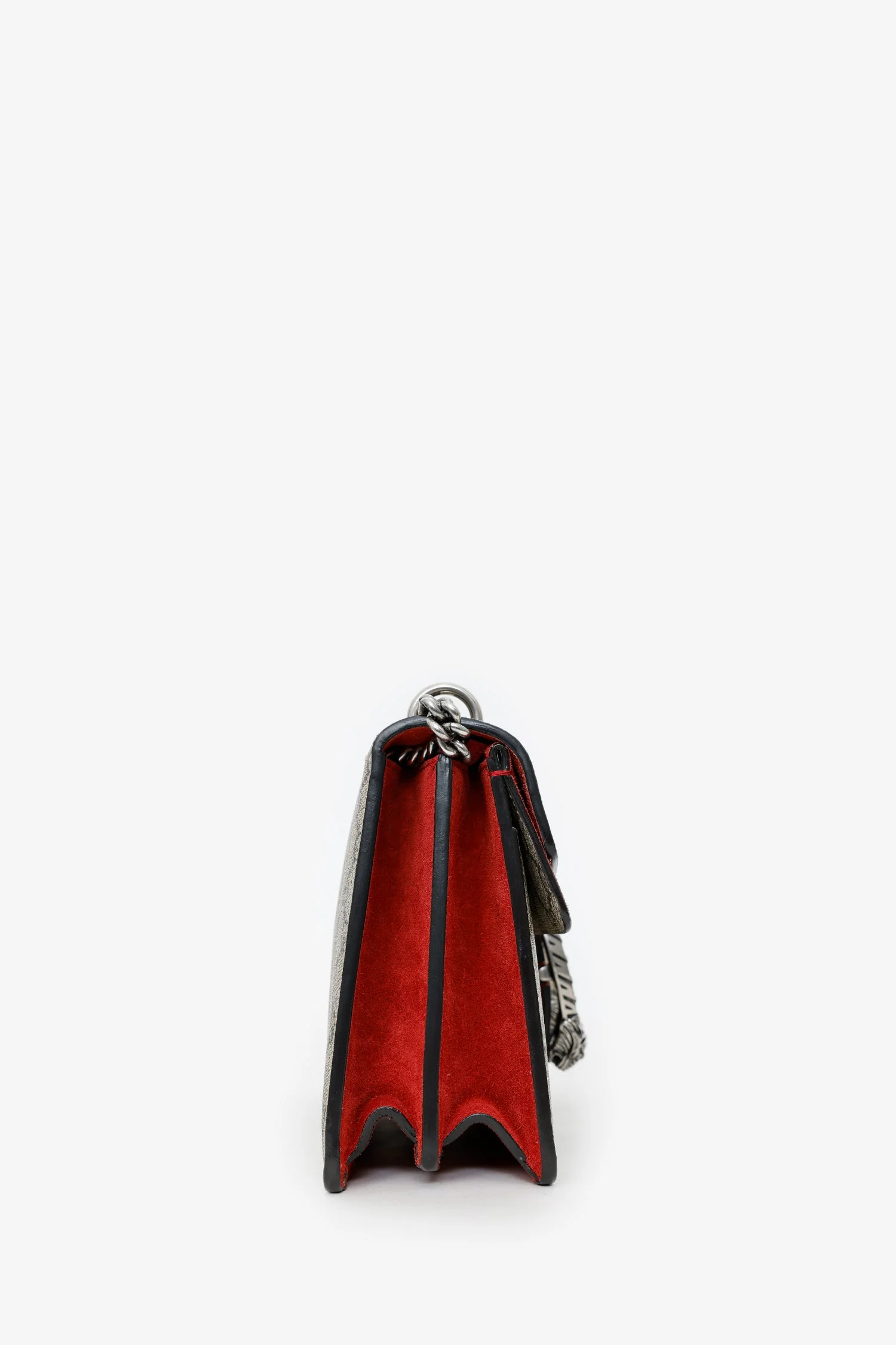 Gucci Brown/Red GG Supreme Monogram Medium Dionysus Shoulder Bag - Image 3