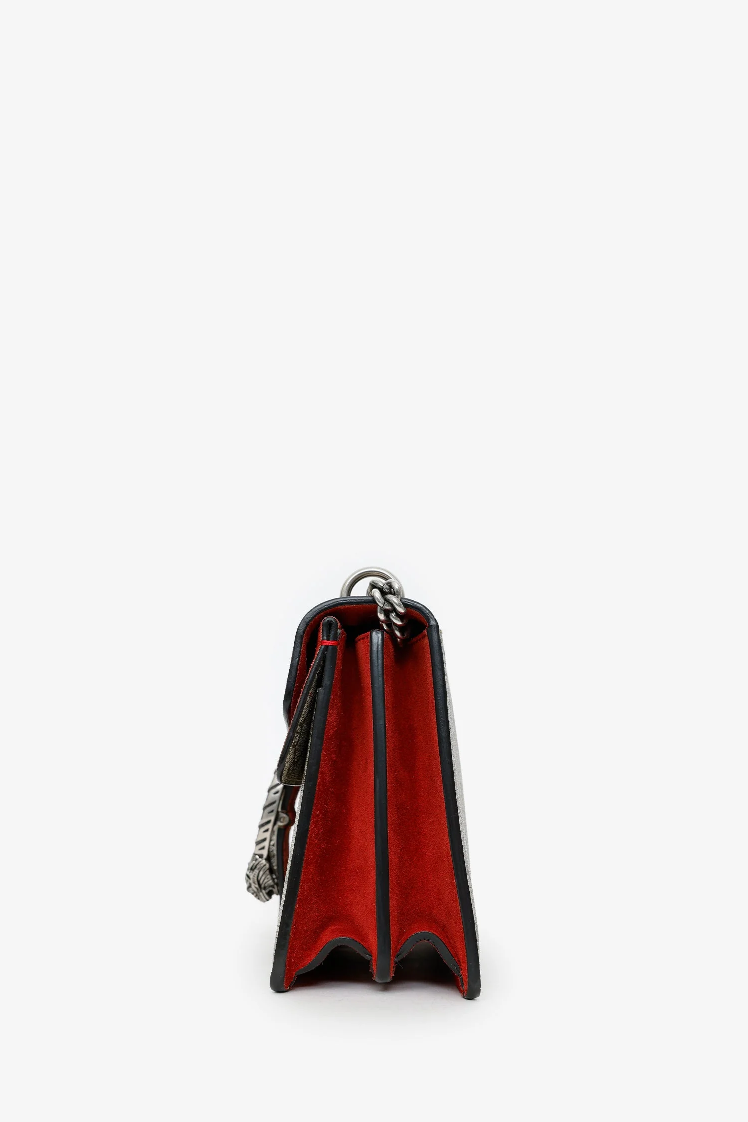 Gucci Brown/Red GG Supreme Monogram Medium Dionysus Shoulder Bag - Image 4