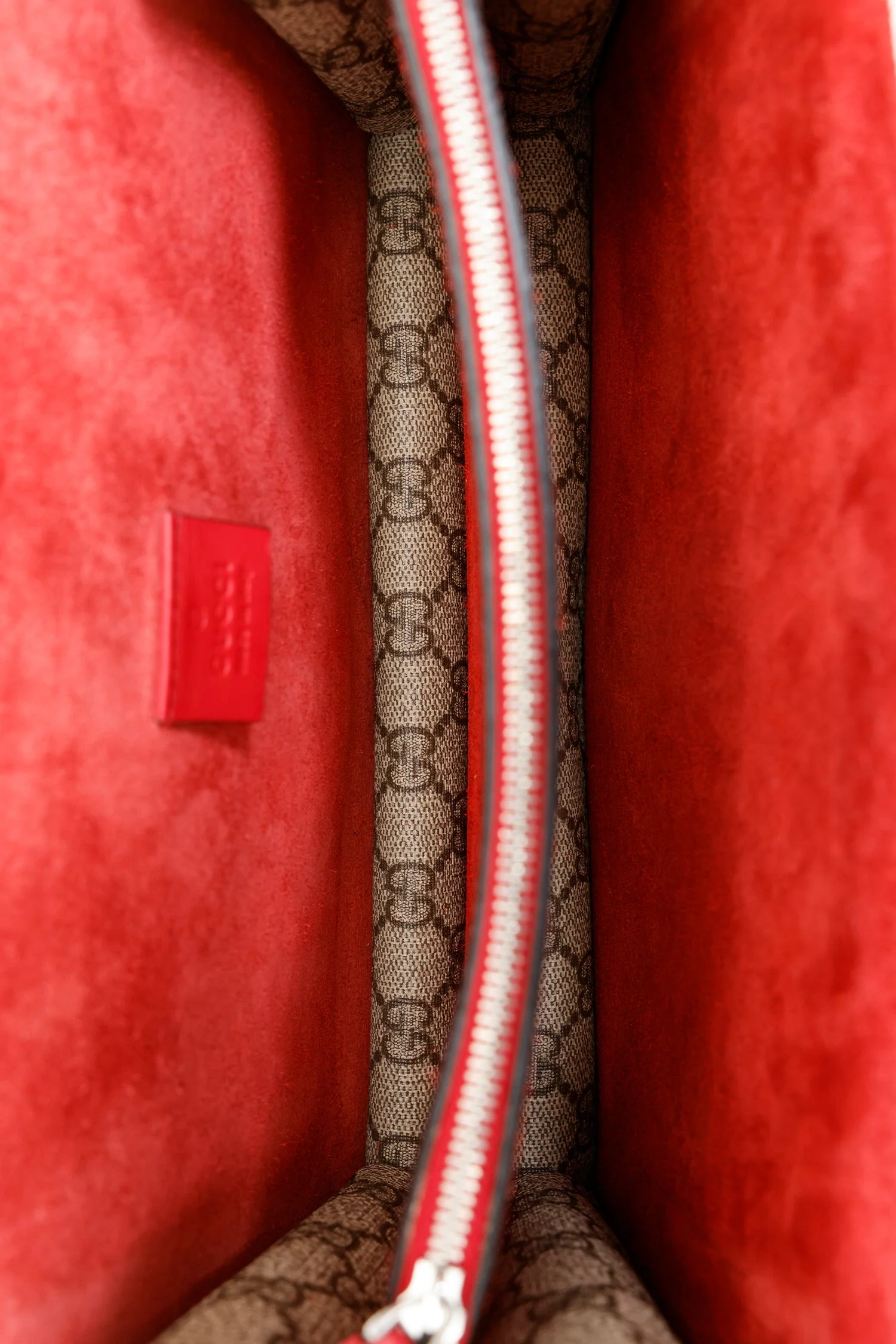 Gucci Brown/Red GG Supreme Monogram Medium Dionysus Shoulder Bag - Image 7