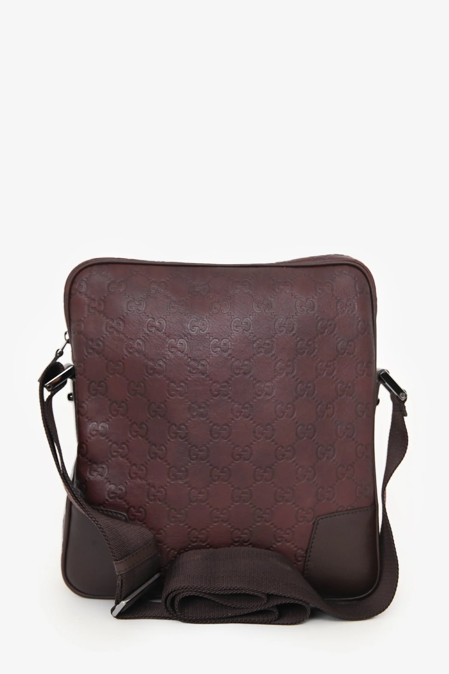 Gucci Burgundy Leather Guccissima Messenger Crossbody - Image 2