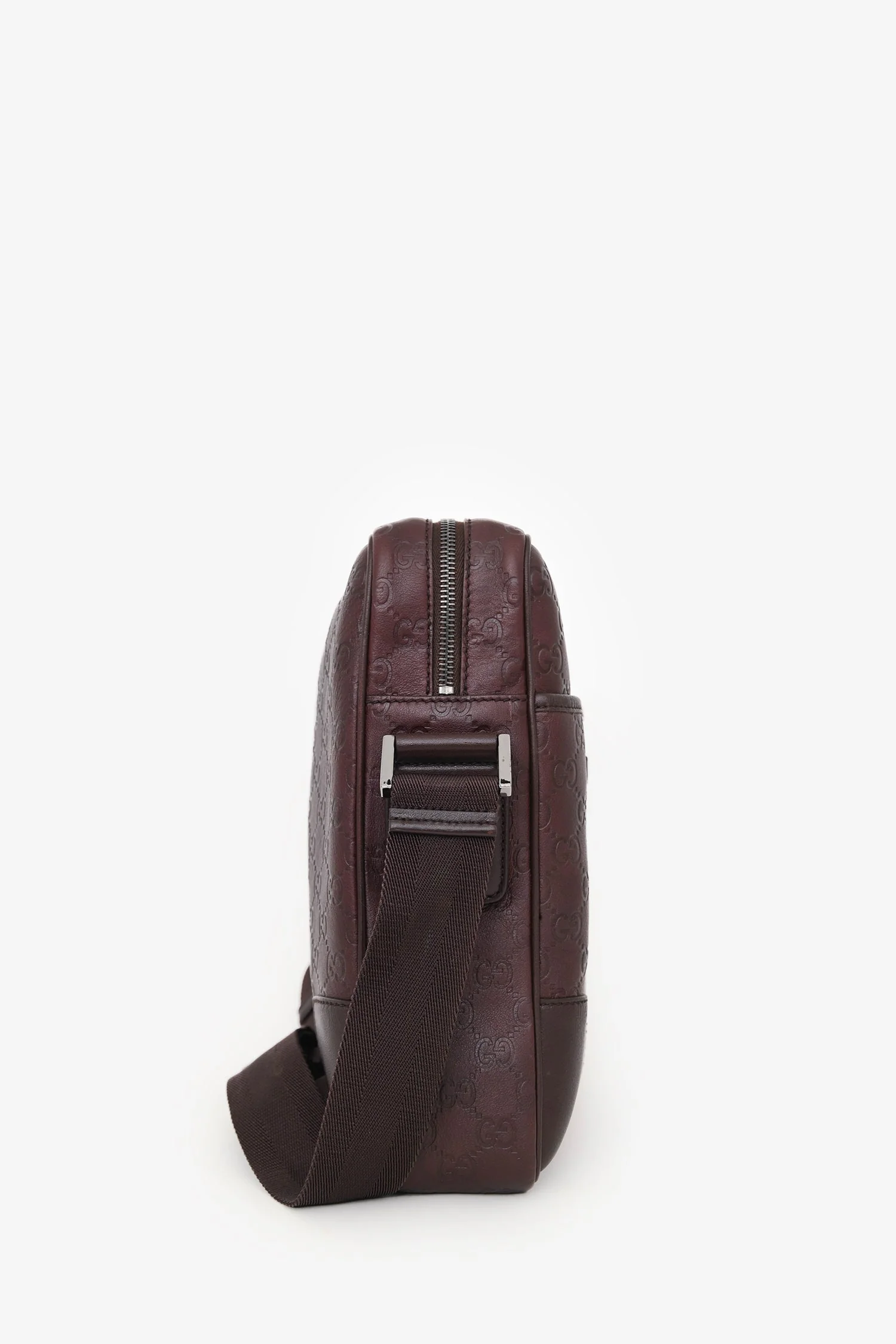 Gucci Burgundy Leather Guccissima Messenger Crossbody - Image 3