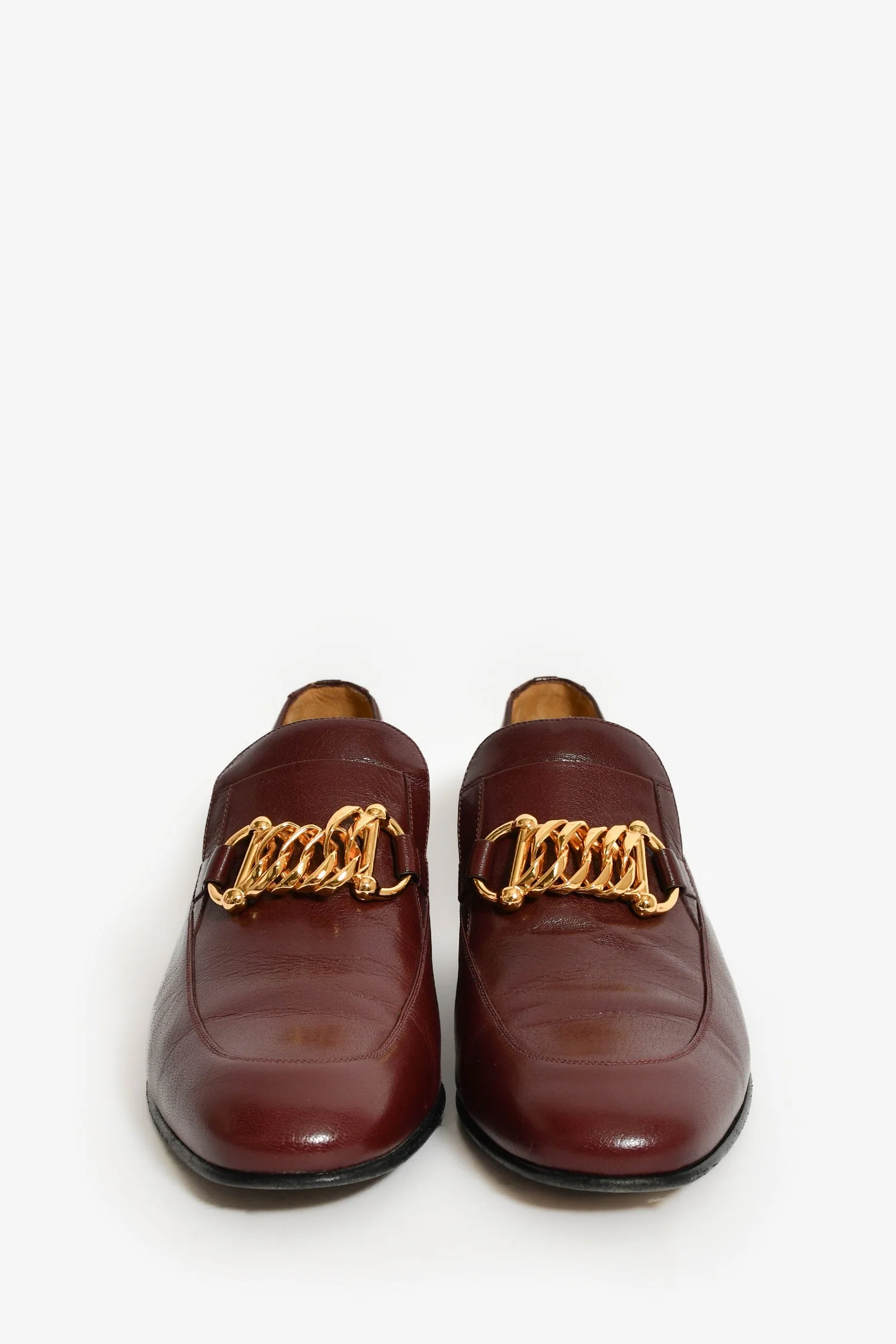 Gucci Burgundy Leather Loafers Size 10.5 - Image 3