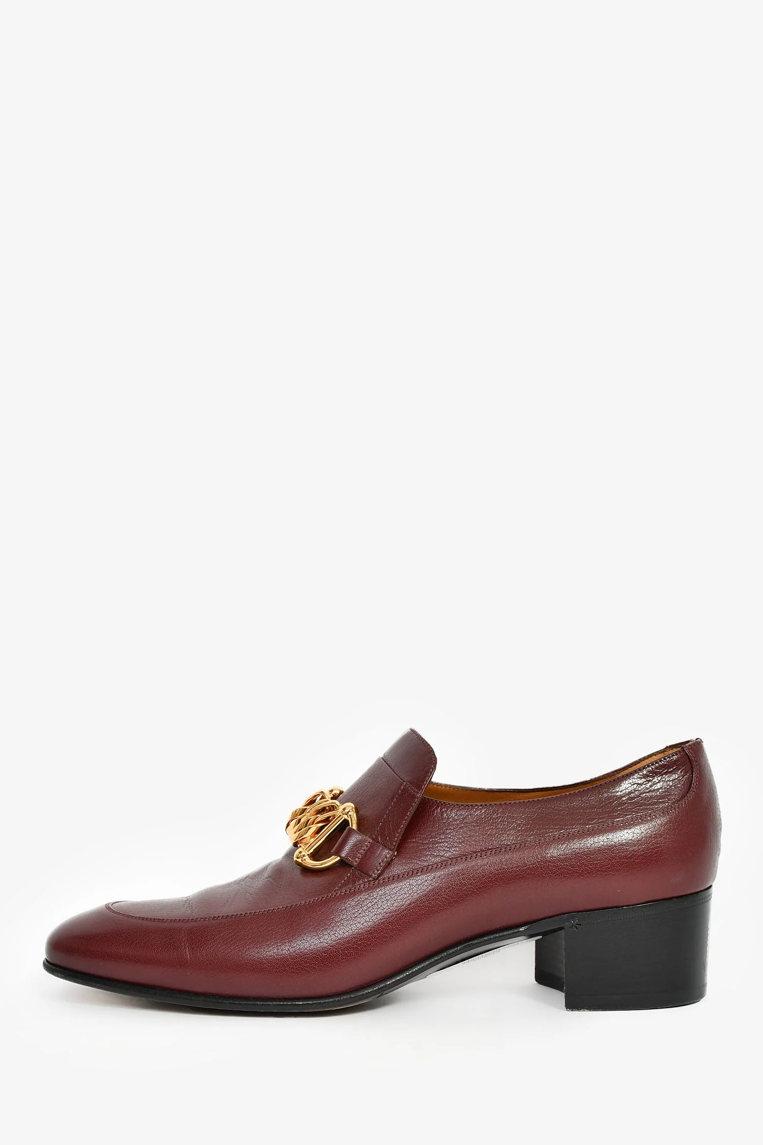 Gucci Burgundy Leather Loafers Size 10.5 - Image 4