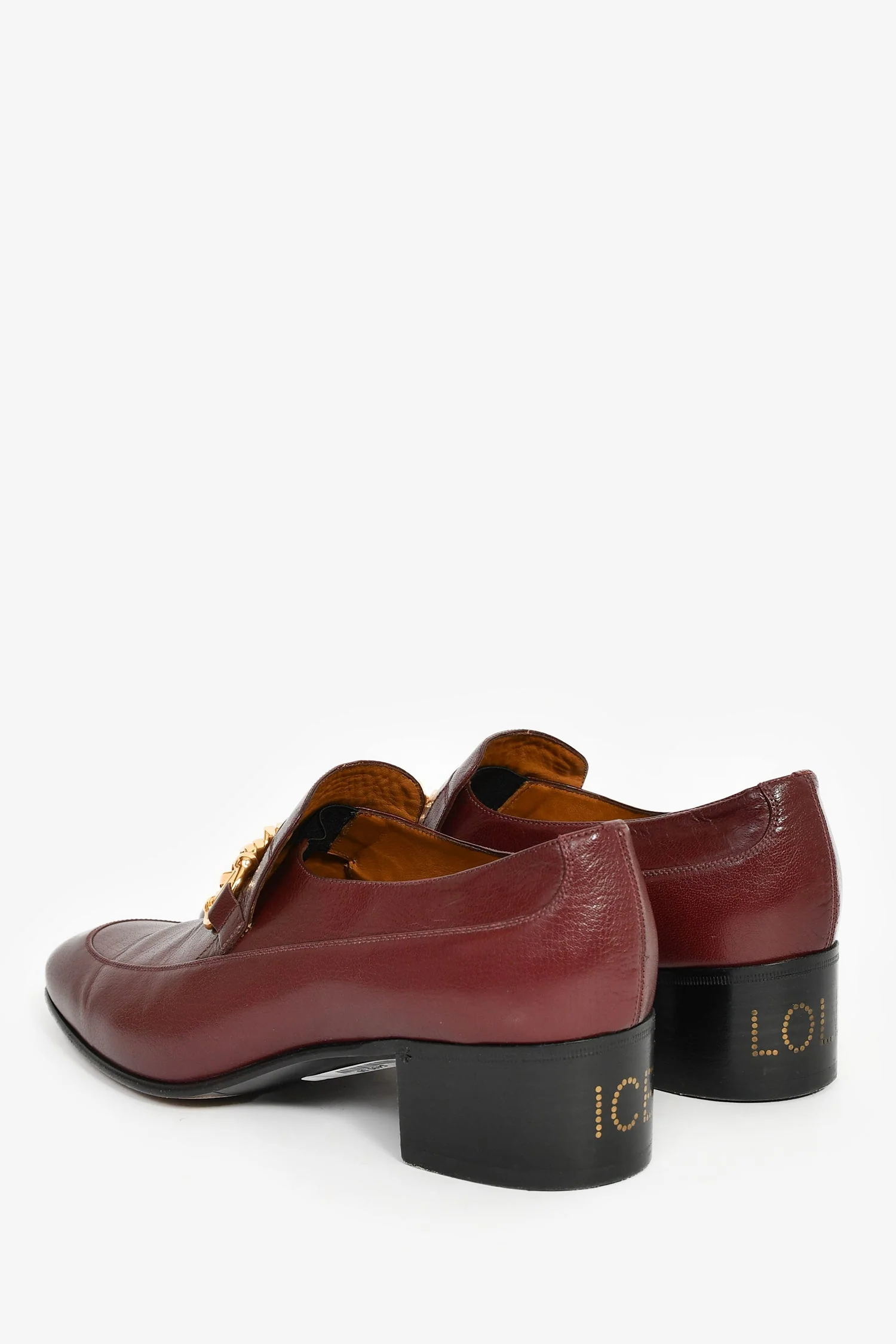 Gucci Burgundy Leather Loafers Size 10.5 - Image 5