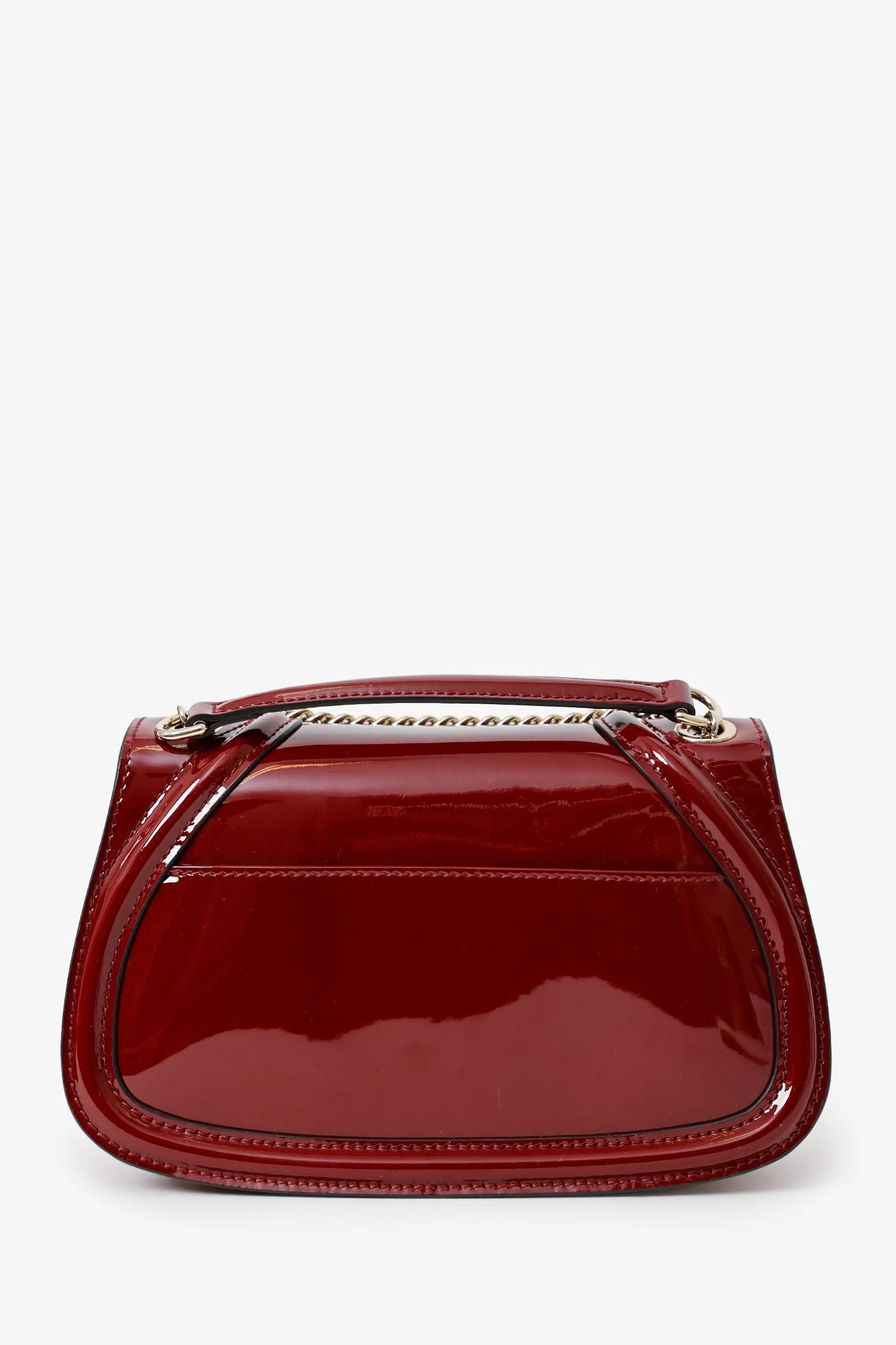 Gucci Burgundy Patent Medium Blondie Chain Bag - Image 3