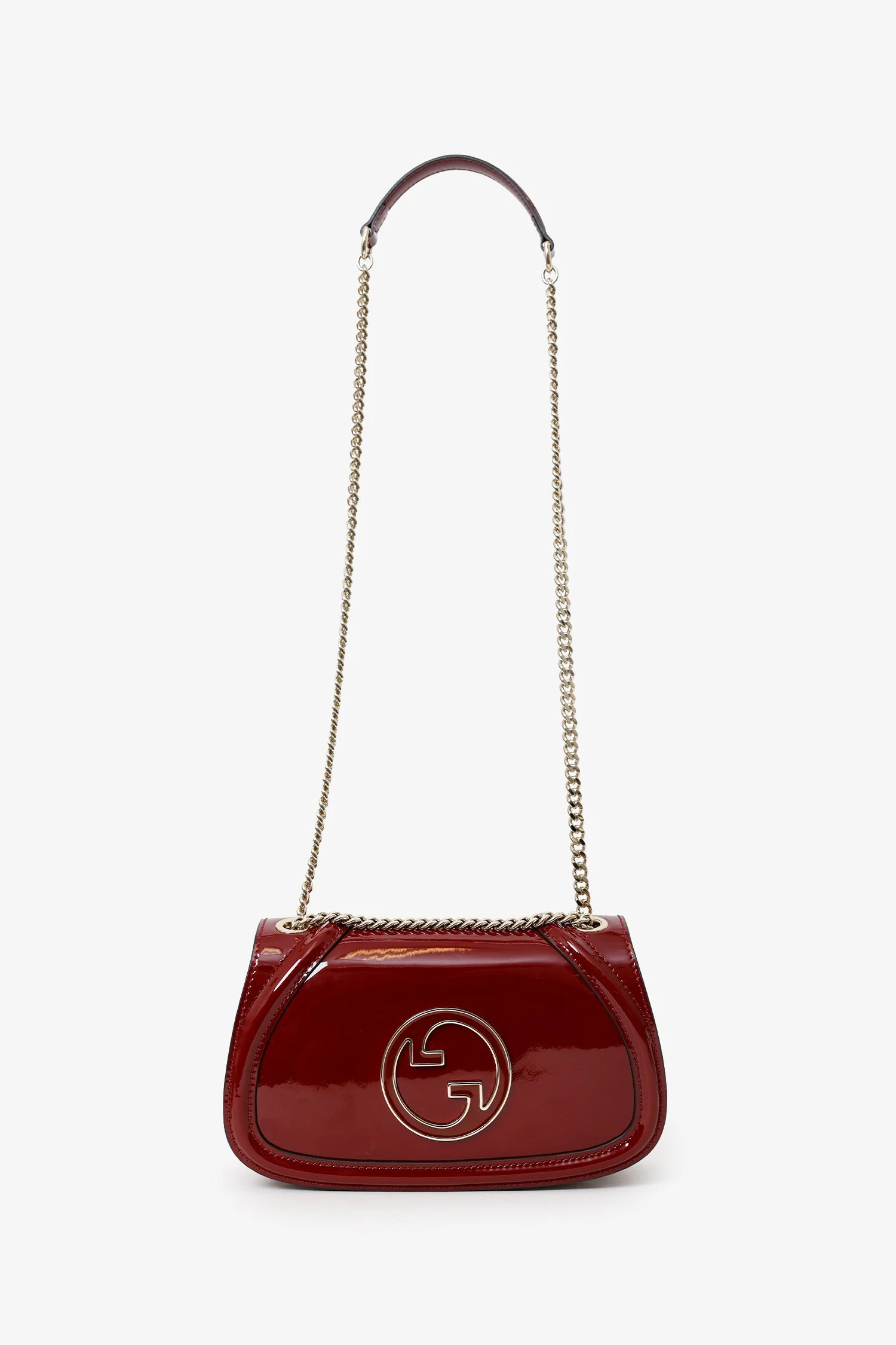 Gucci Burgundy Patent Medium Blondie Chain Bag - Image 6