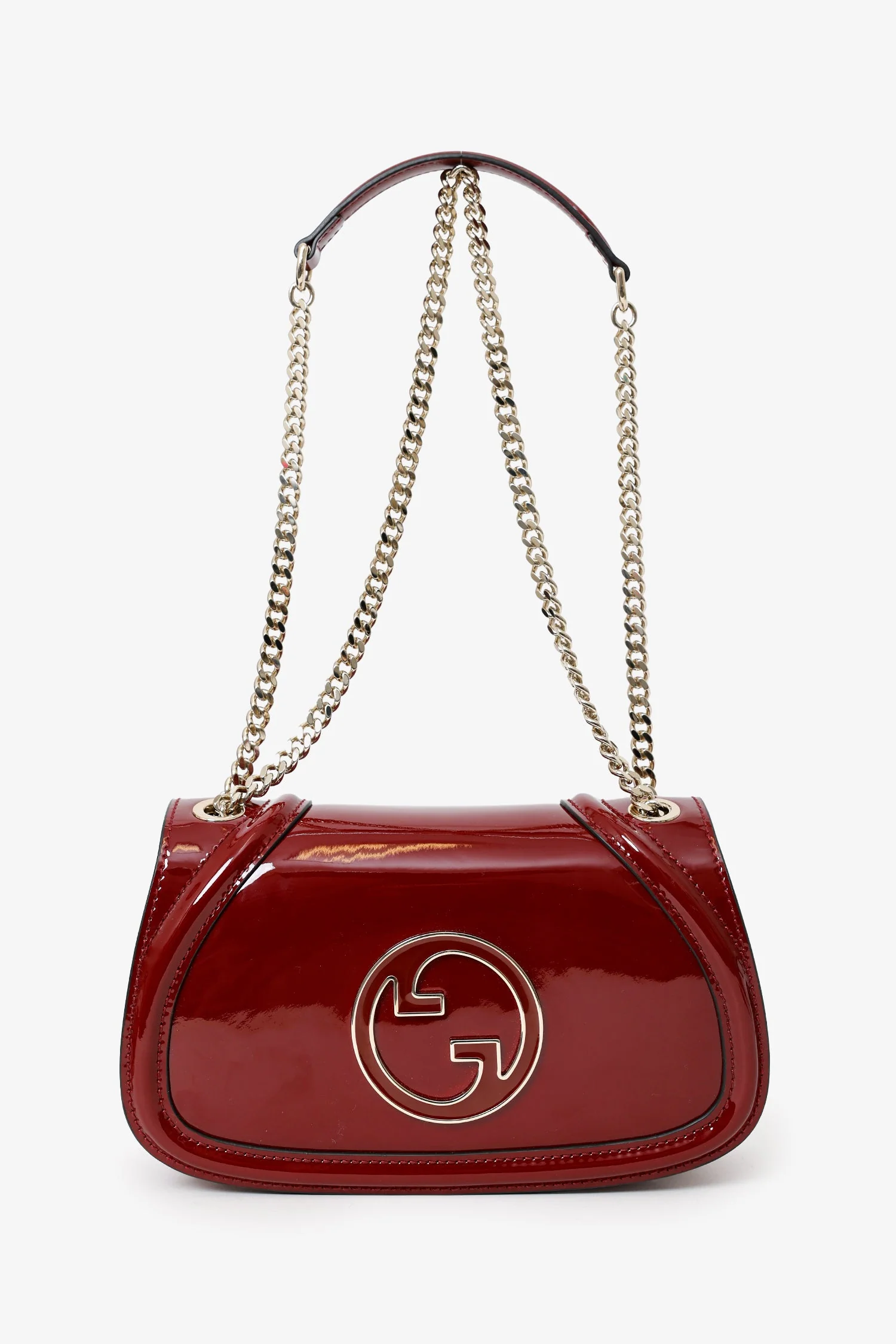 Gucci Burgundy Patent Medium Blondie Chain Bag - Image 7