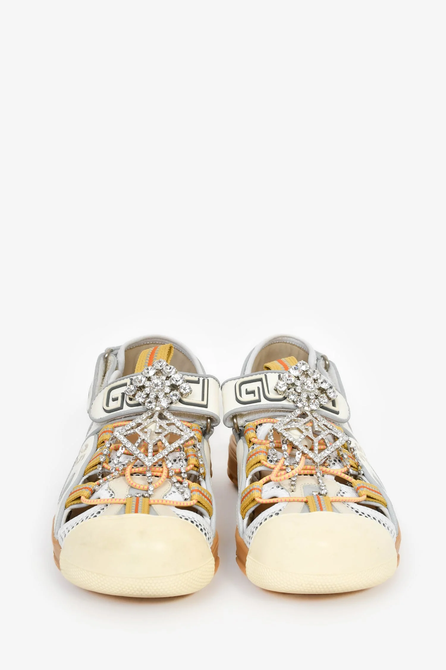 Gucci Cream Jewel Mesh Sandals Size 37.5 - Image 3