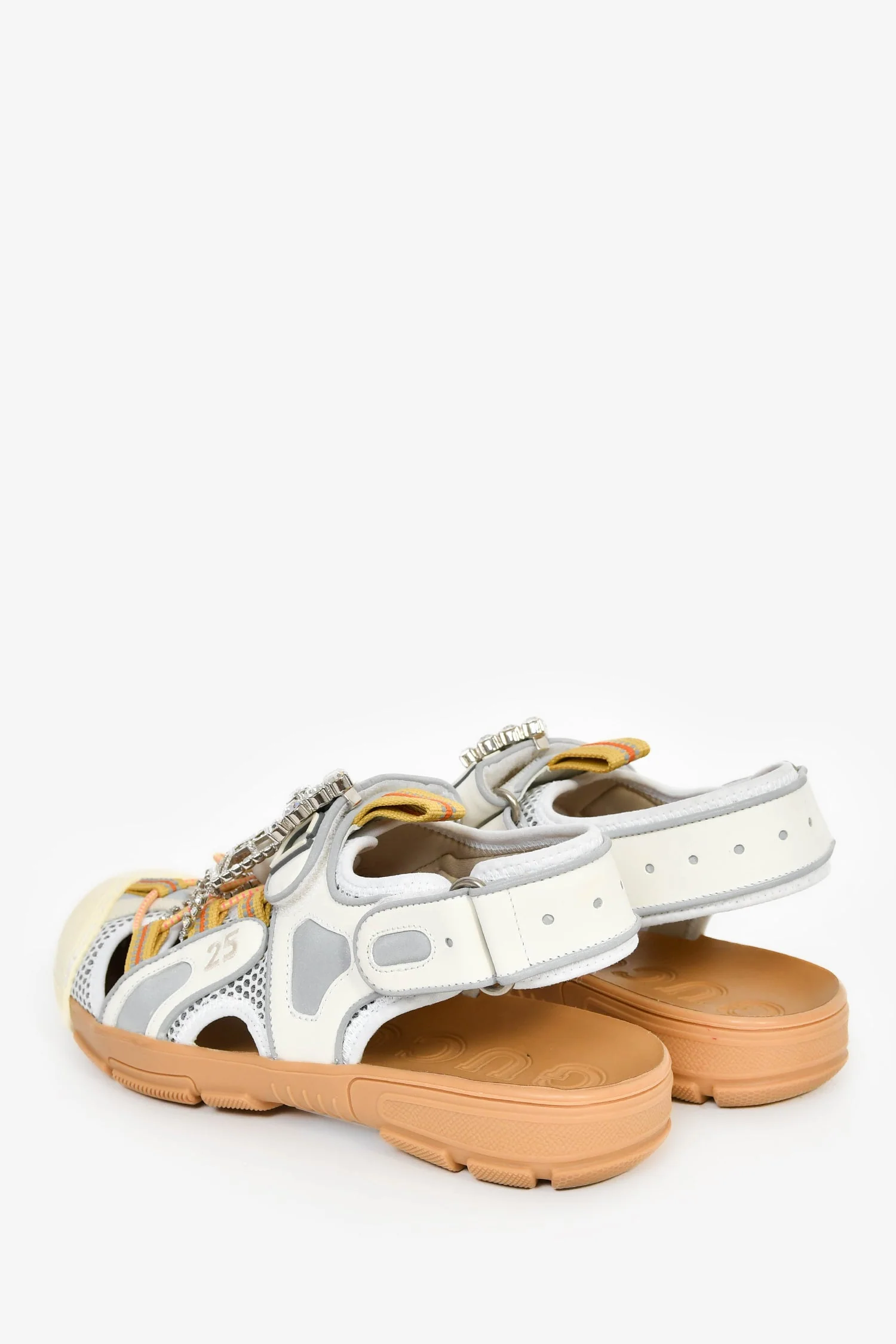 Gucci Cream Jewel Mesh Sandals Size 37.5 - Image 5
