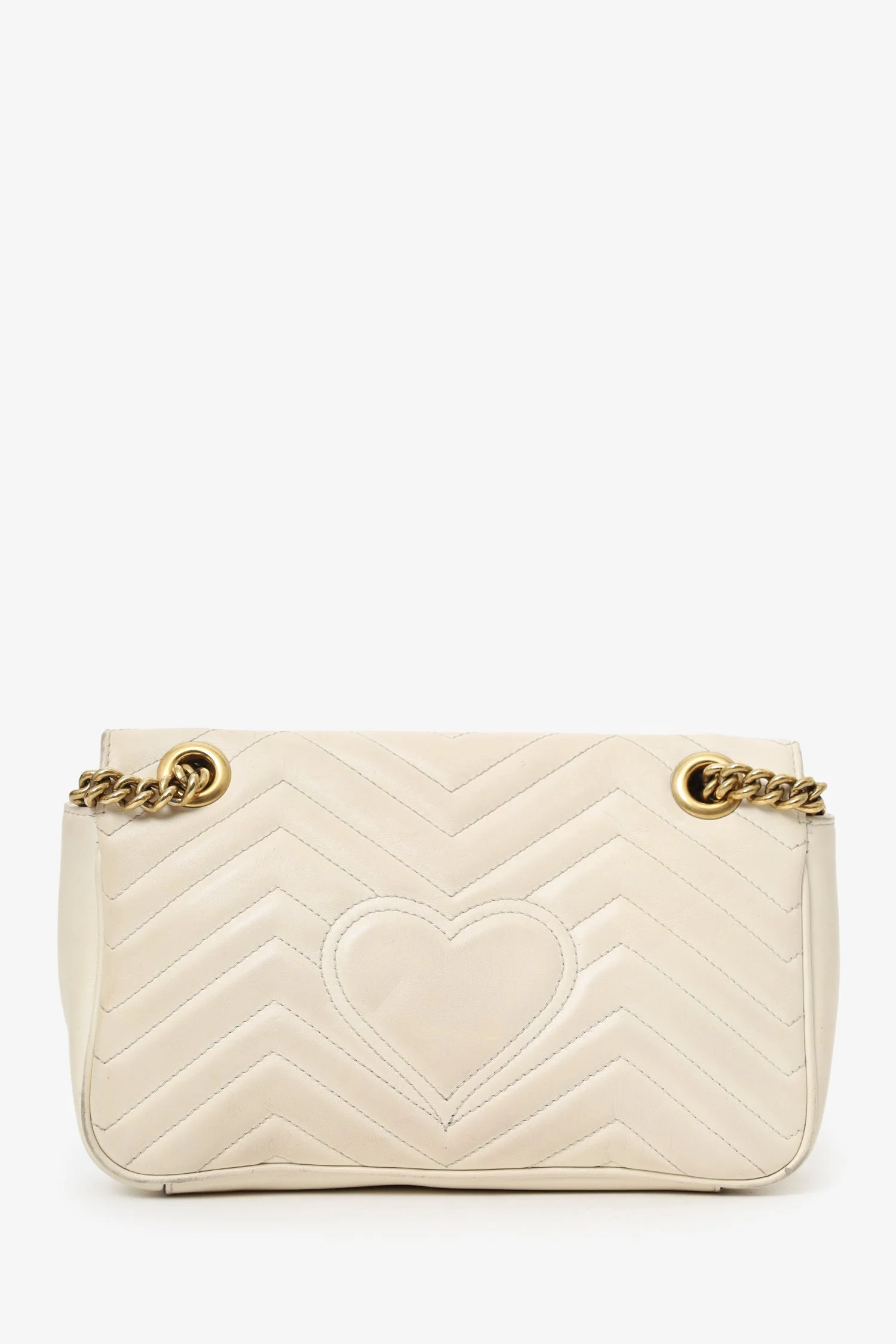 Gucci Cream Leather Marmont Medium Shoulder Bag - Image 2