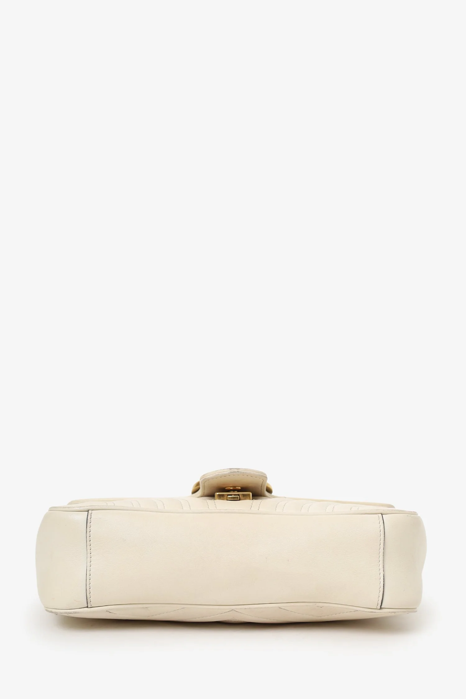 Gucci Cream Leather Marmont Medium Shoulder Bag - Image 5