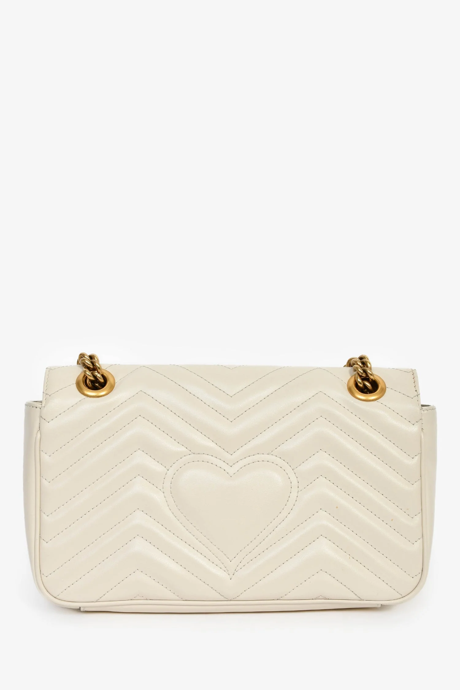 Gucci Cream Leather Marmont Small Shoulder Bag - Image 2