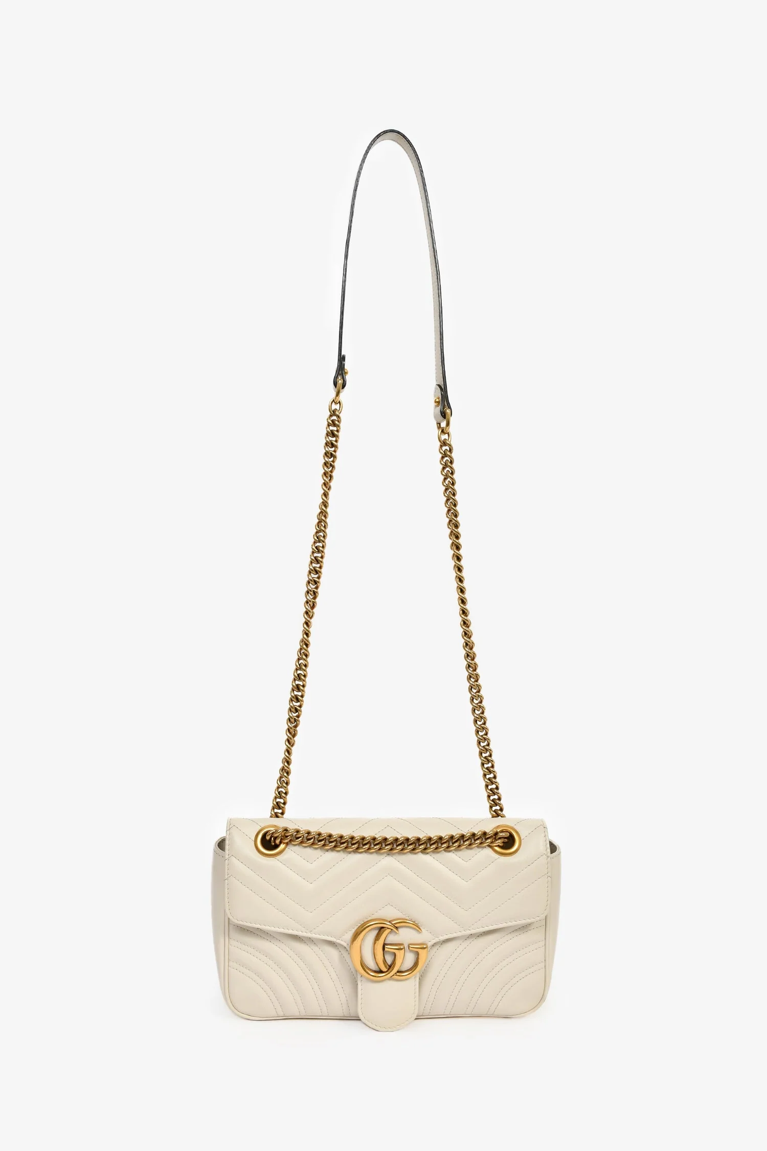 Gucci Cream Leather Marmont Small Shoulder Bag - Image 7