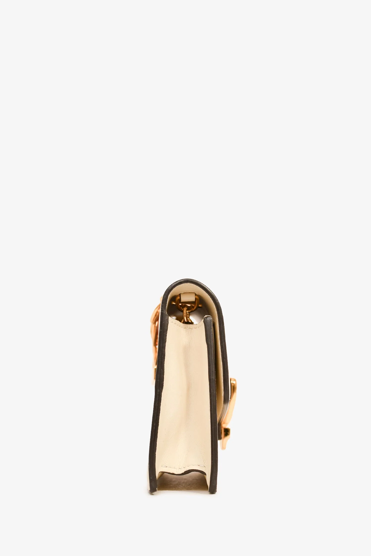 Gucci Cream Leather Web Mini Sylvie Chain Bag - Image 3