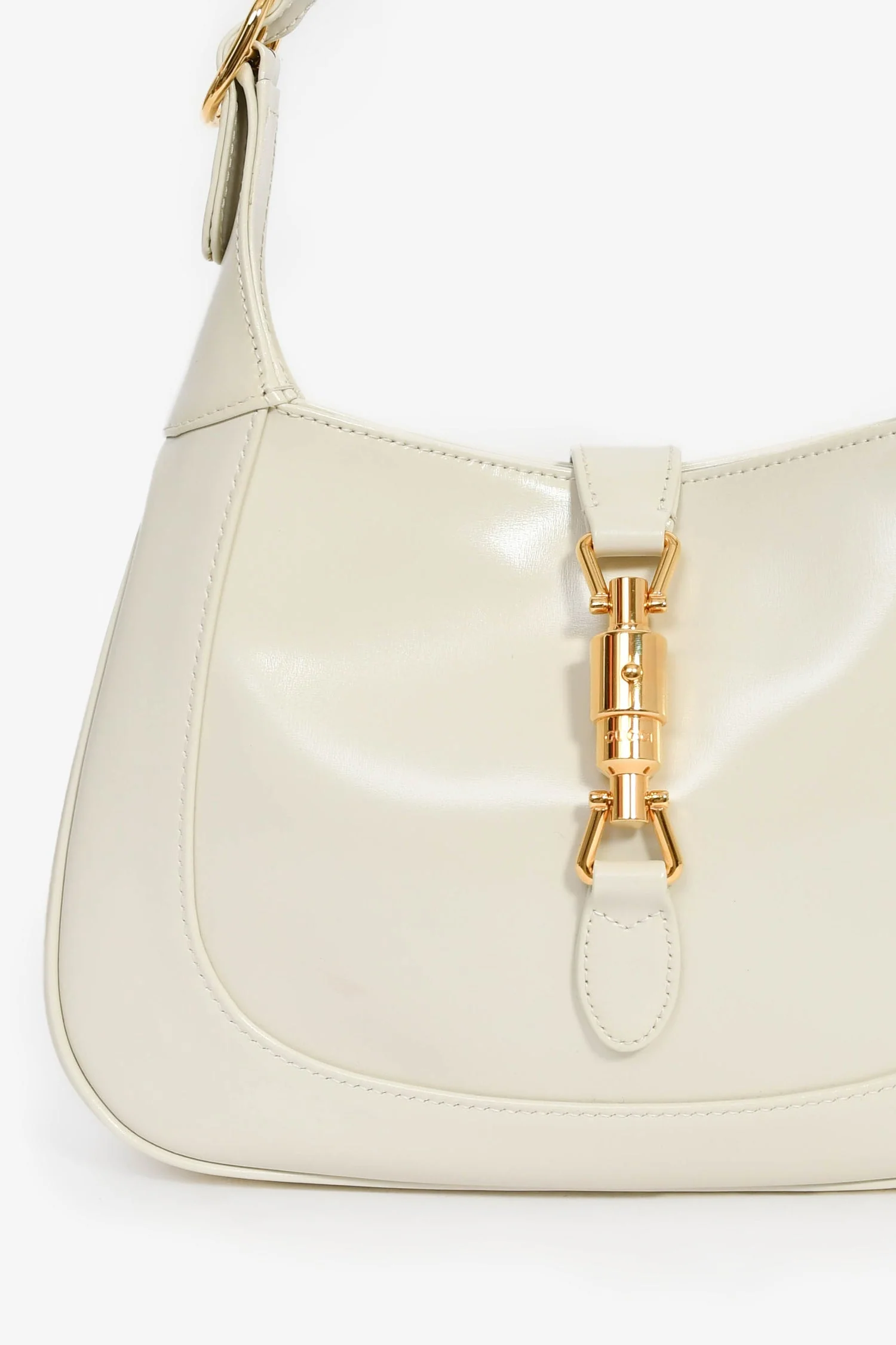 Gucci Cream Smooth Leather Jackie 1961 Small Shoulder Bag with Strap - Image 6