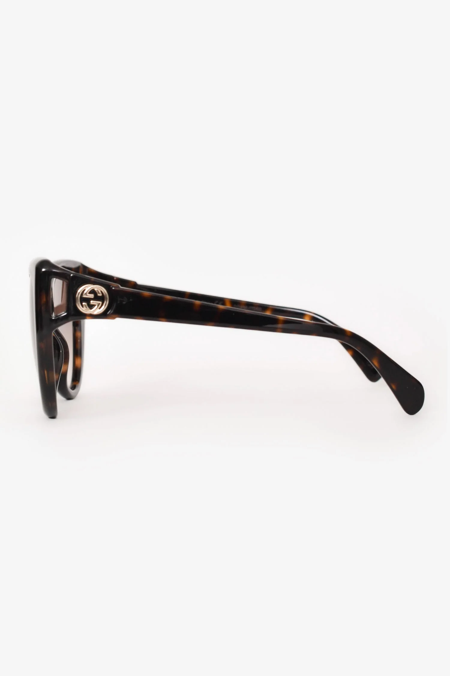 Gucci Dark Brown Tortoise GG Handle Sunglasses - Image 3