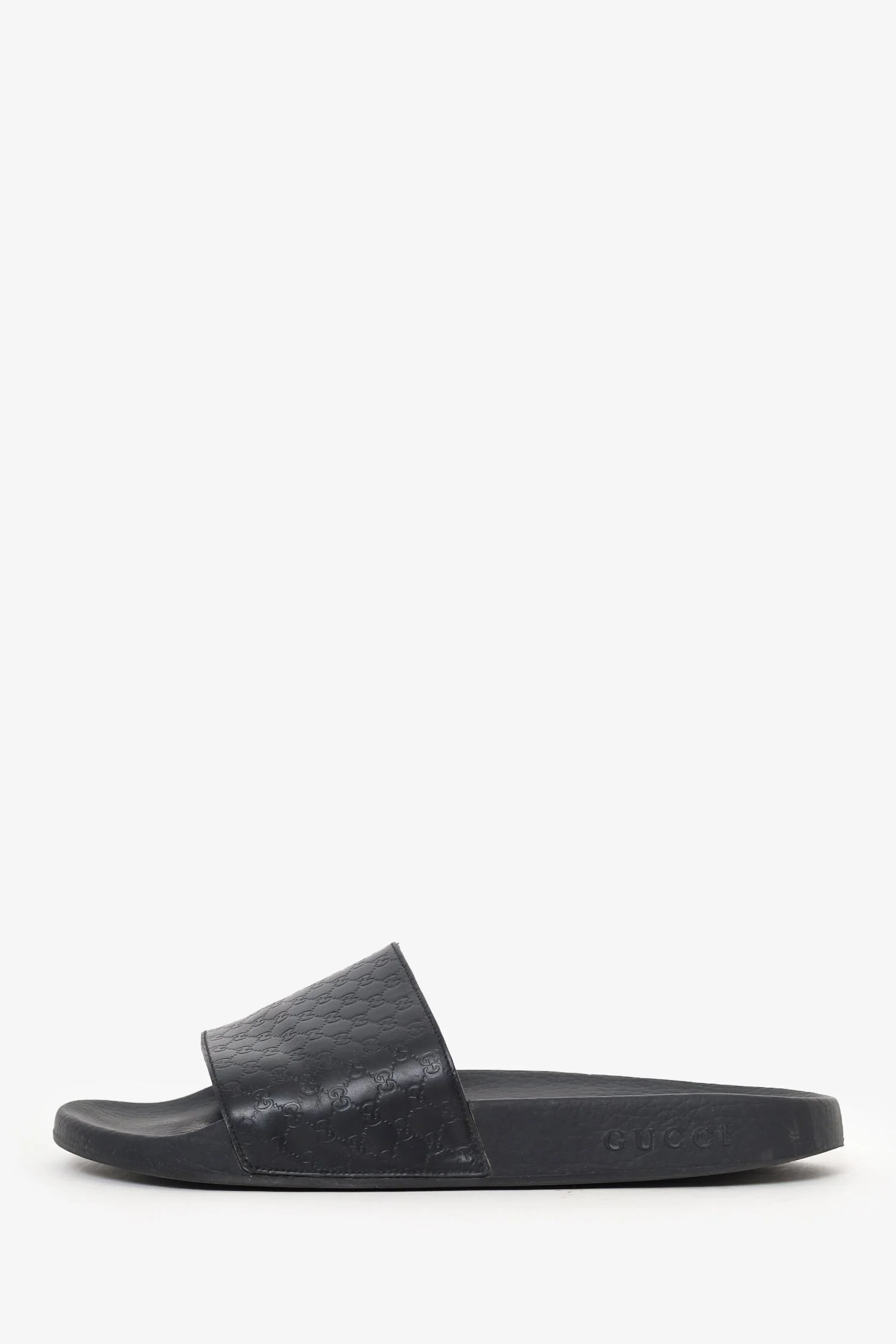 Gucci GG Embossed Rubber Pool Slides Size 9 Mens - Image 5