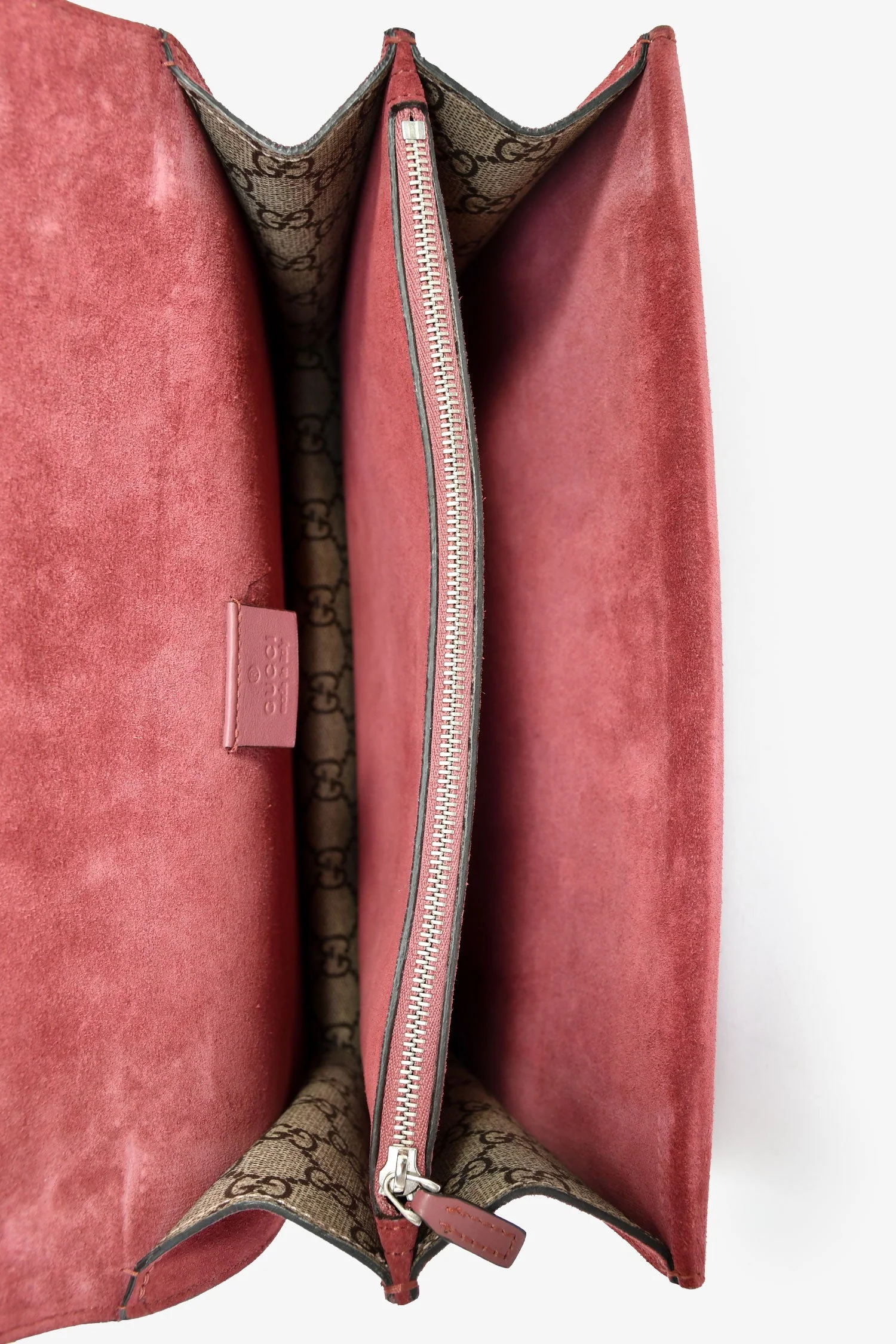 Gucci GG Supreme Blooms Canvas/Burgundy Suede Dionysus Medium Shoulder Bag - Image 6