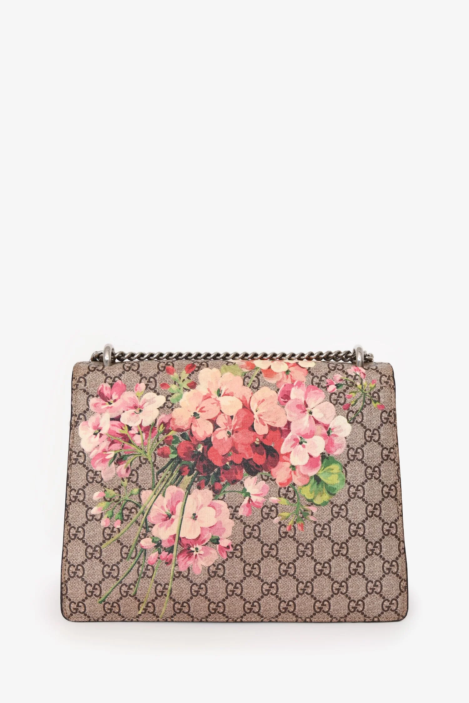 Gucci GG Supreme Blooms Canvas/Pink Suede Dionysus Medium Shoulder Bag - Image 2