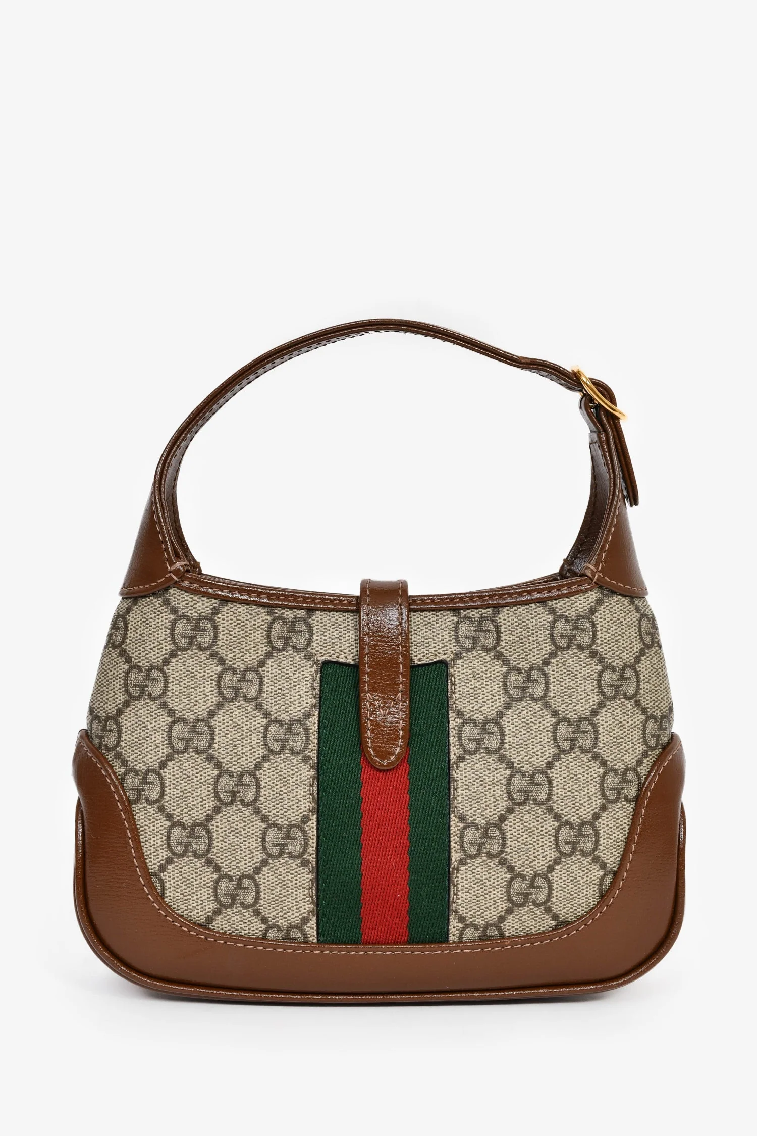 Gucci GG Supreme Canvas/Brown Leather Mini 'Jackie 1961' - Image 2