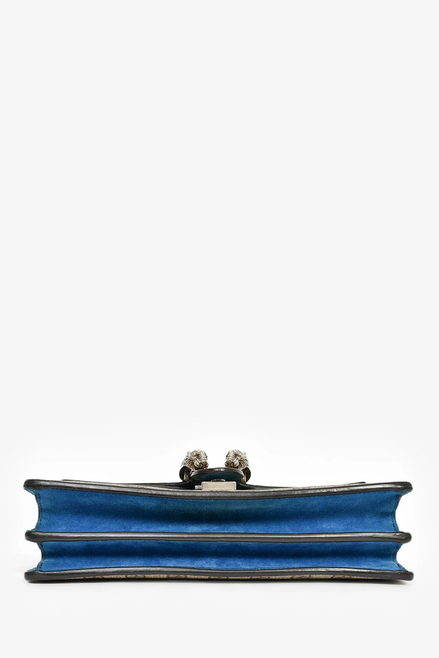 Gucci GG Supreme Monogram Canvas/Blue Suede Small Dionysus Shoulder Bag - Image 5