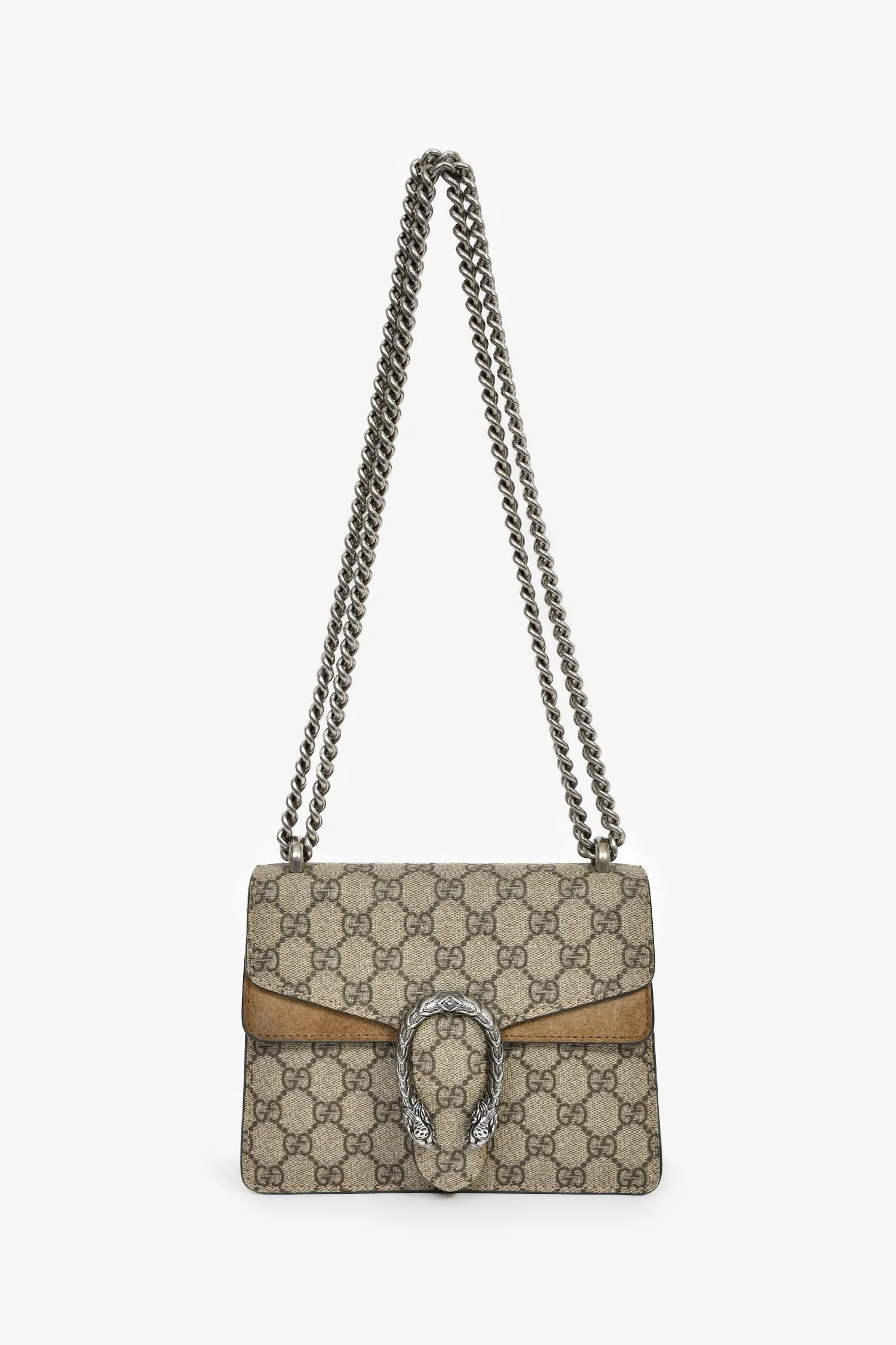 Gucci GG Supreme Monogram Canvas/Suede Mini Dionysus Shoulder Bag - Image 7