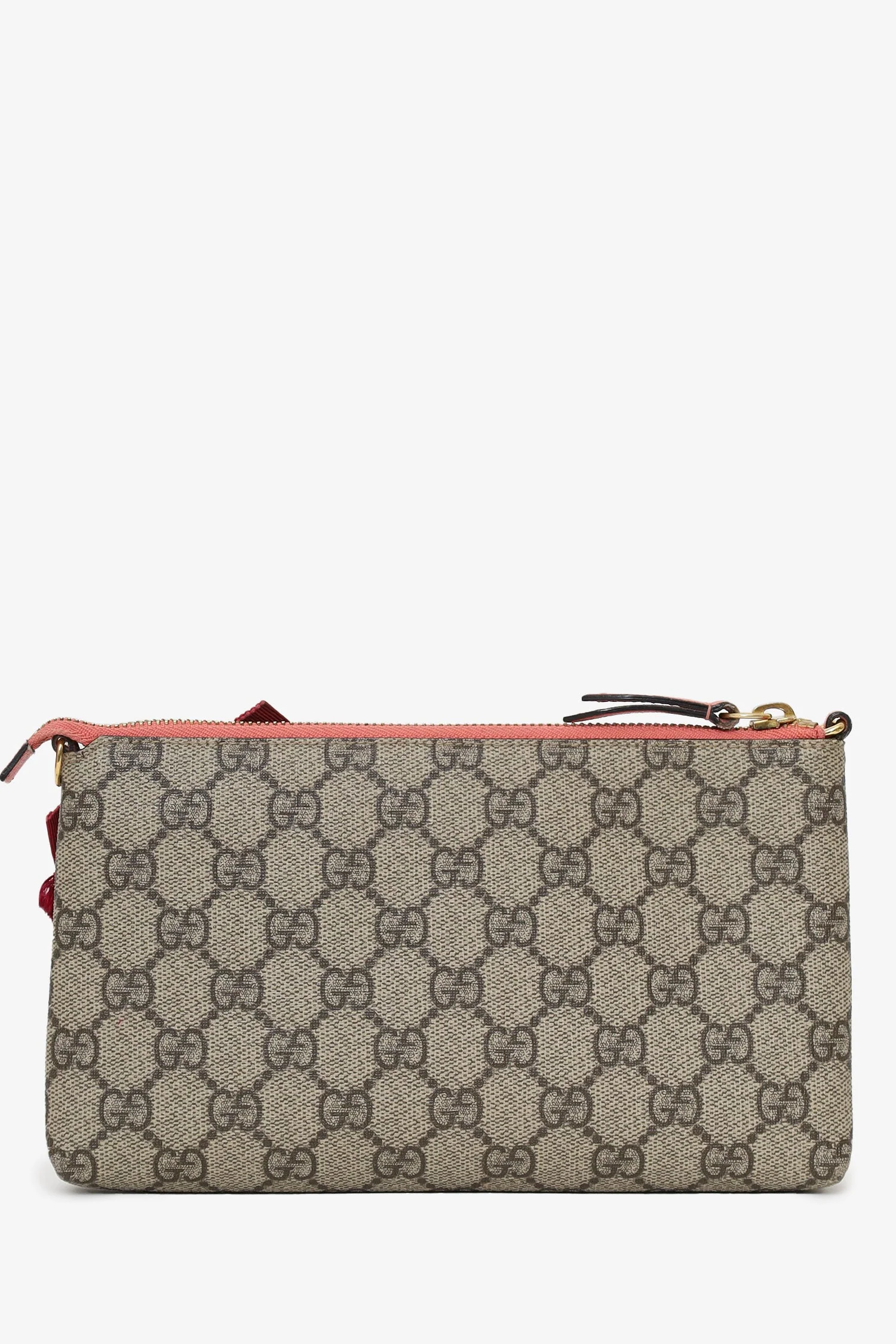 Gucci GG Supreme Monogram Face Embroidered Wrist Wallet - Image 2