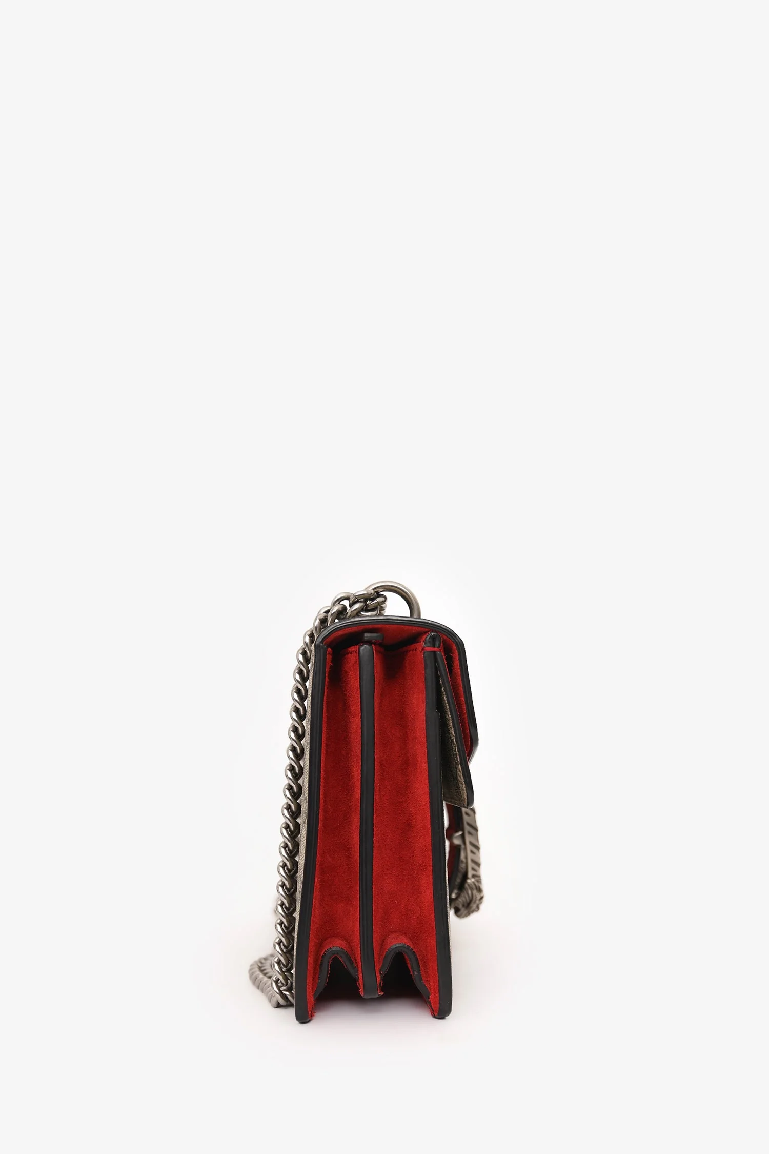 Gucci GG Supreme/Red Suede Small Dionysus Shoulder Bag - Image 3