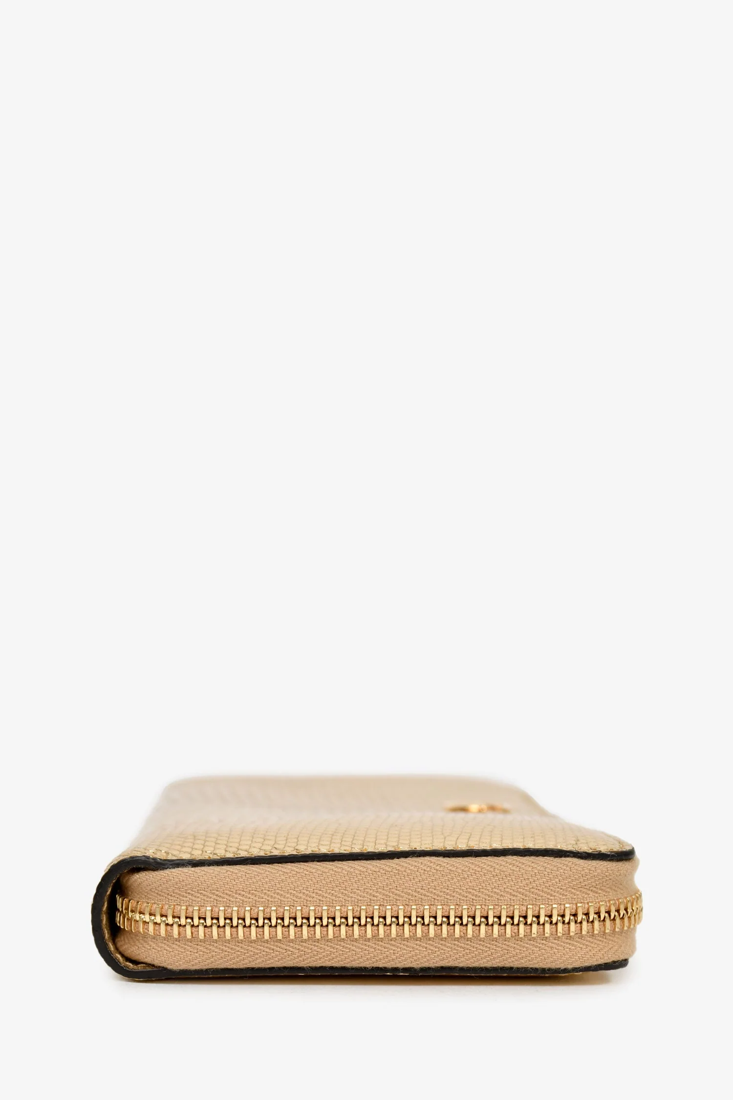 Gucci Gold Leather Embossed Long GG Zip Wallet - Image 3