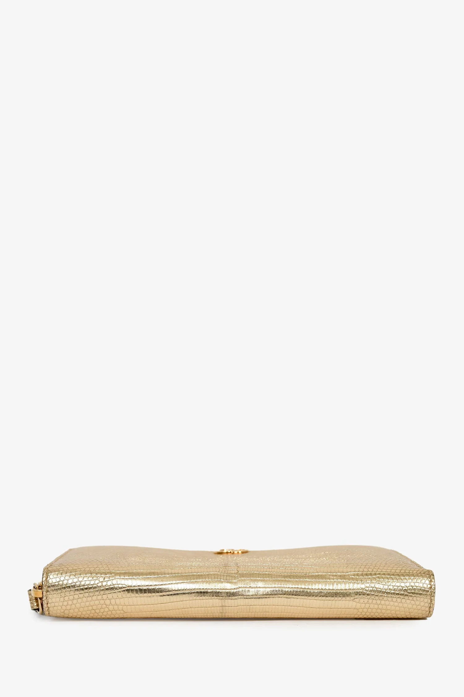 Gucci Gold Leather Embossed Long GG Zip Wallet - Image 5