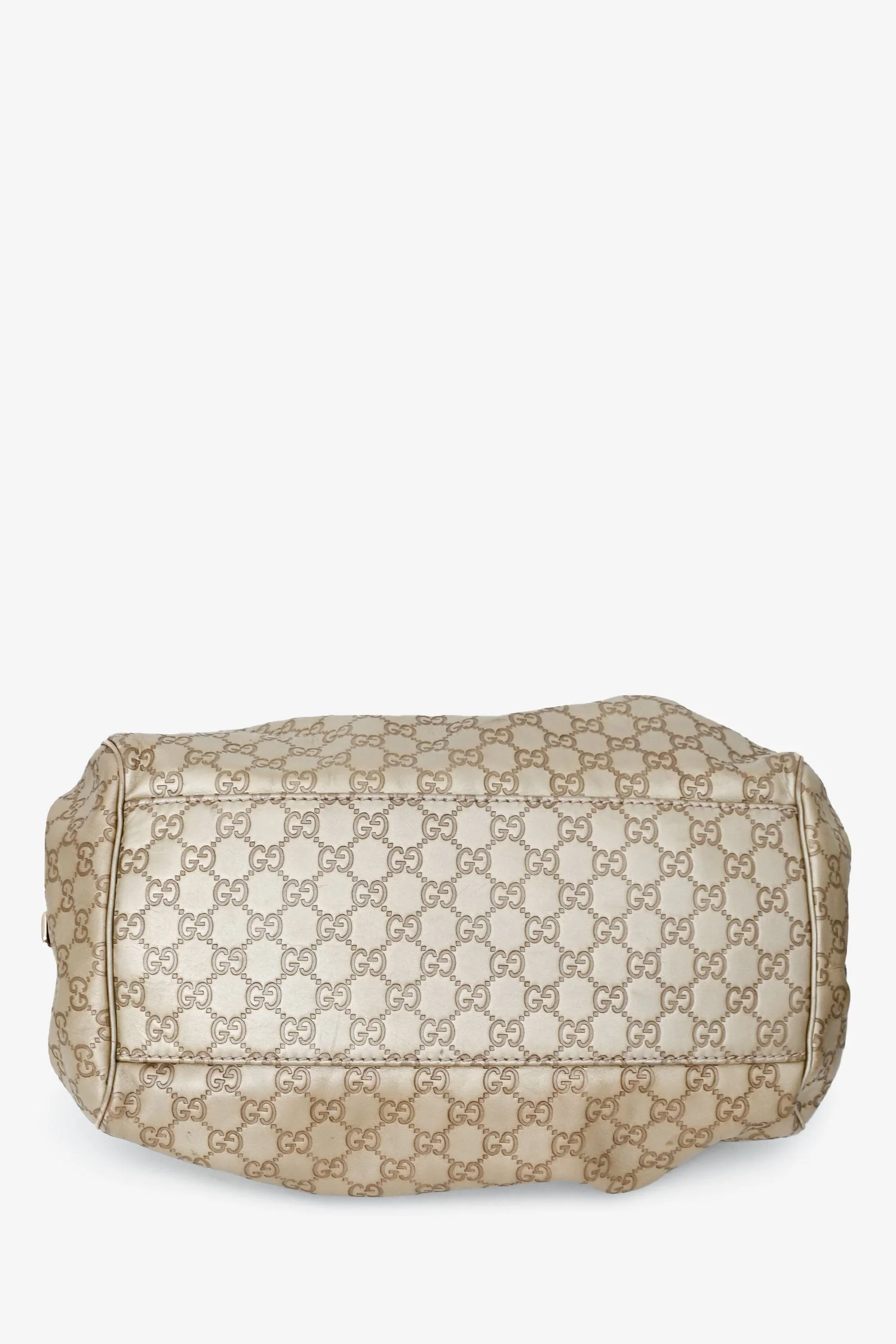 Gucci Gold Leather Guccisimma Sukey Shoulder Bag - Image 5