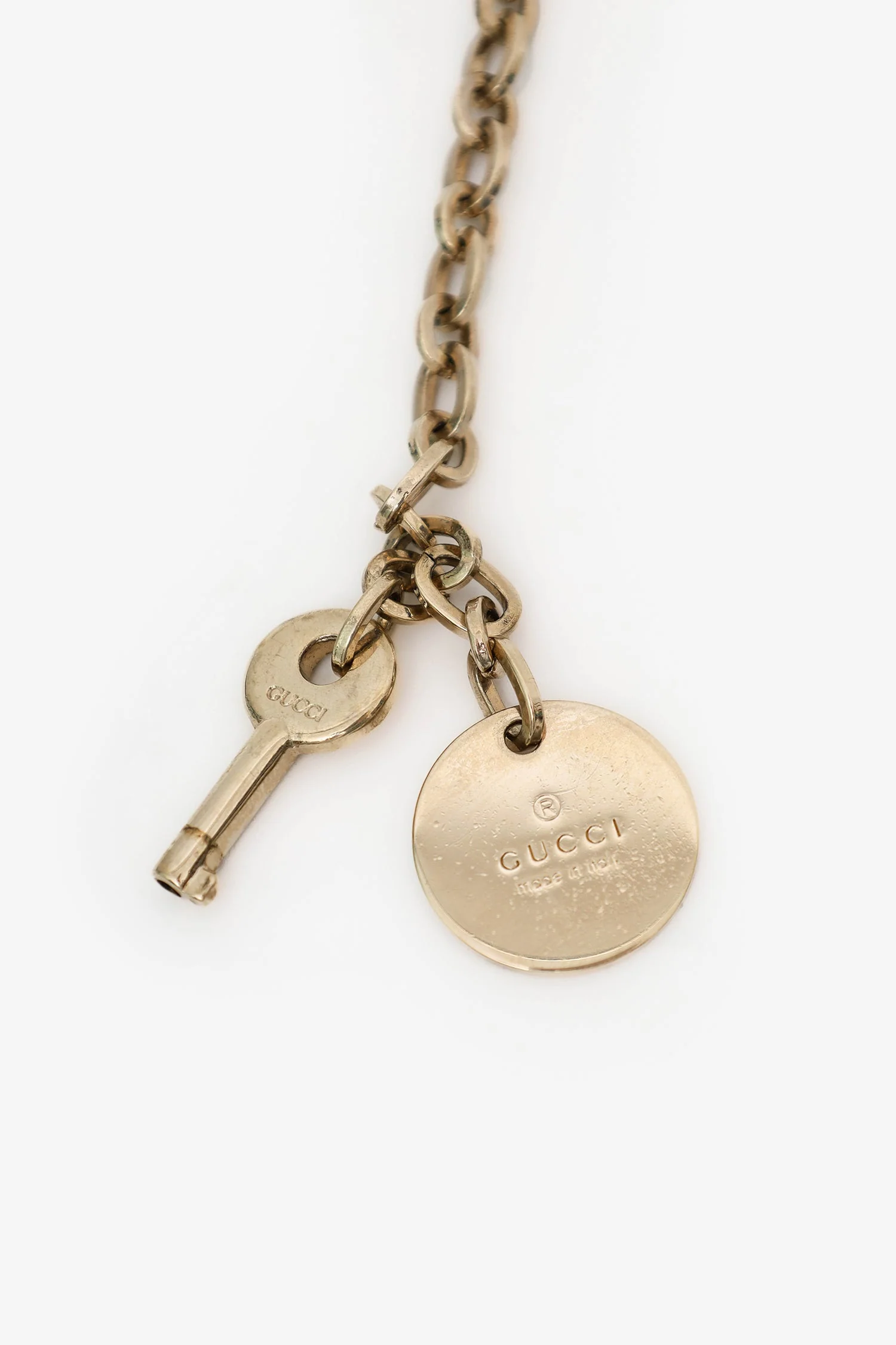 Gucci Gold Trademark Logo Round Bag Charm - Image 4