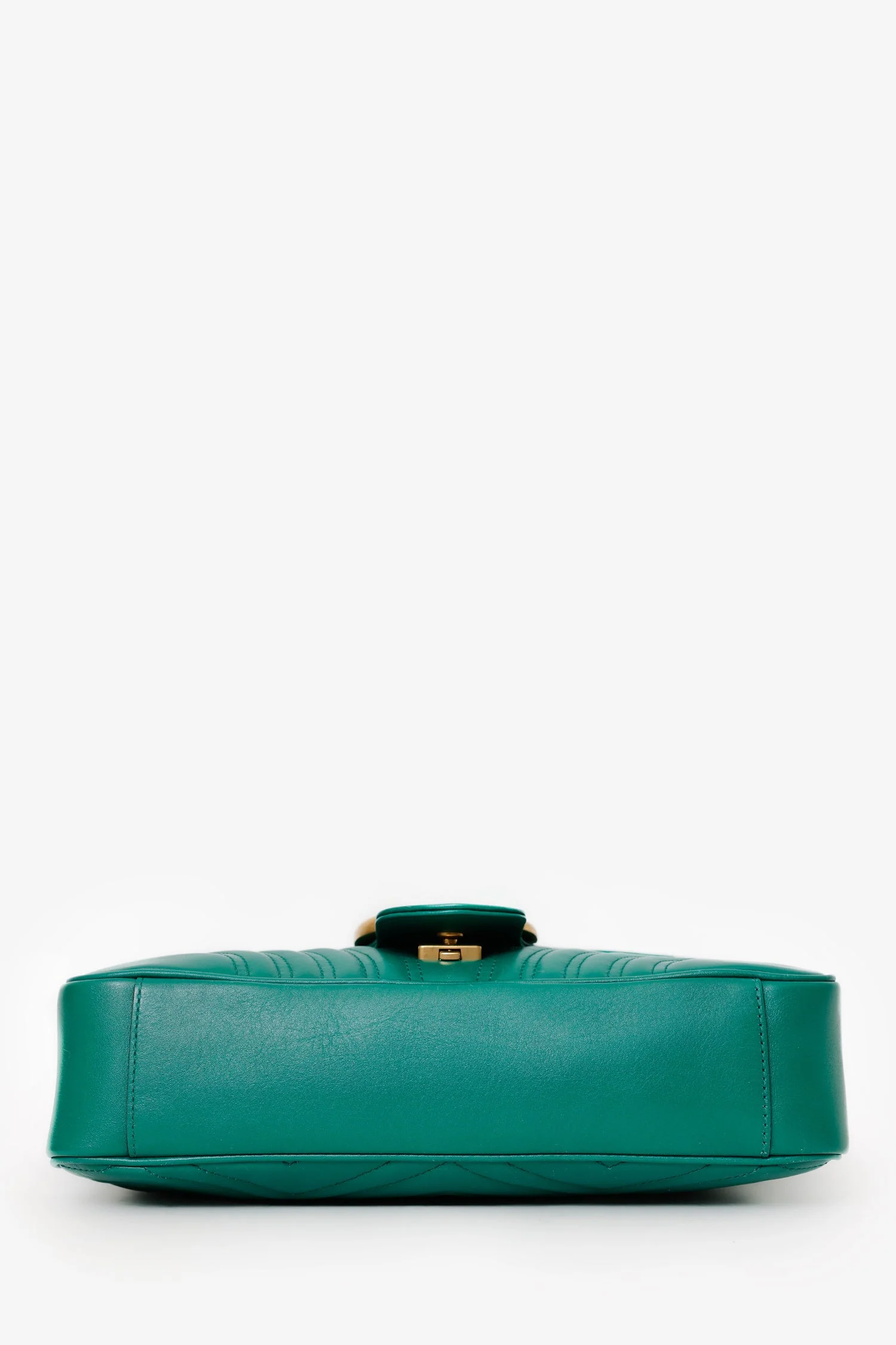 Gucci Green Chevron Leather Medium Marmont Shoulder Bag - Image 5