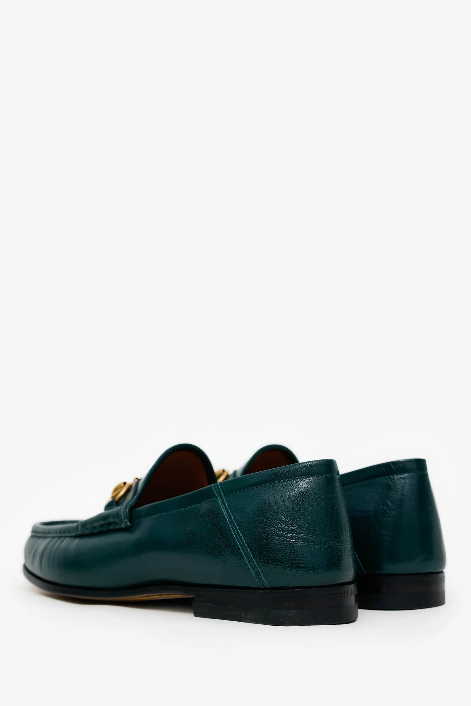 Gucci Green Leather Jordaan Loafer Size 7.5 Mens - Image 4