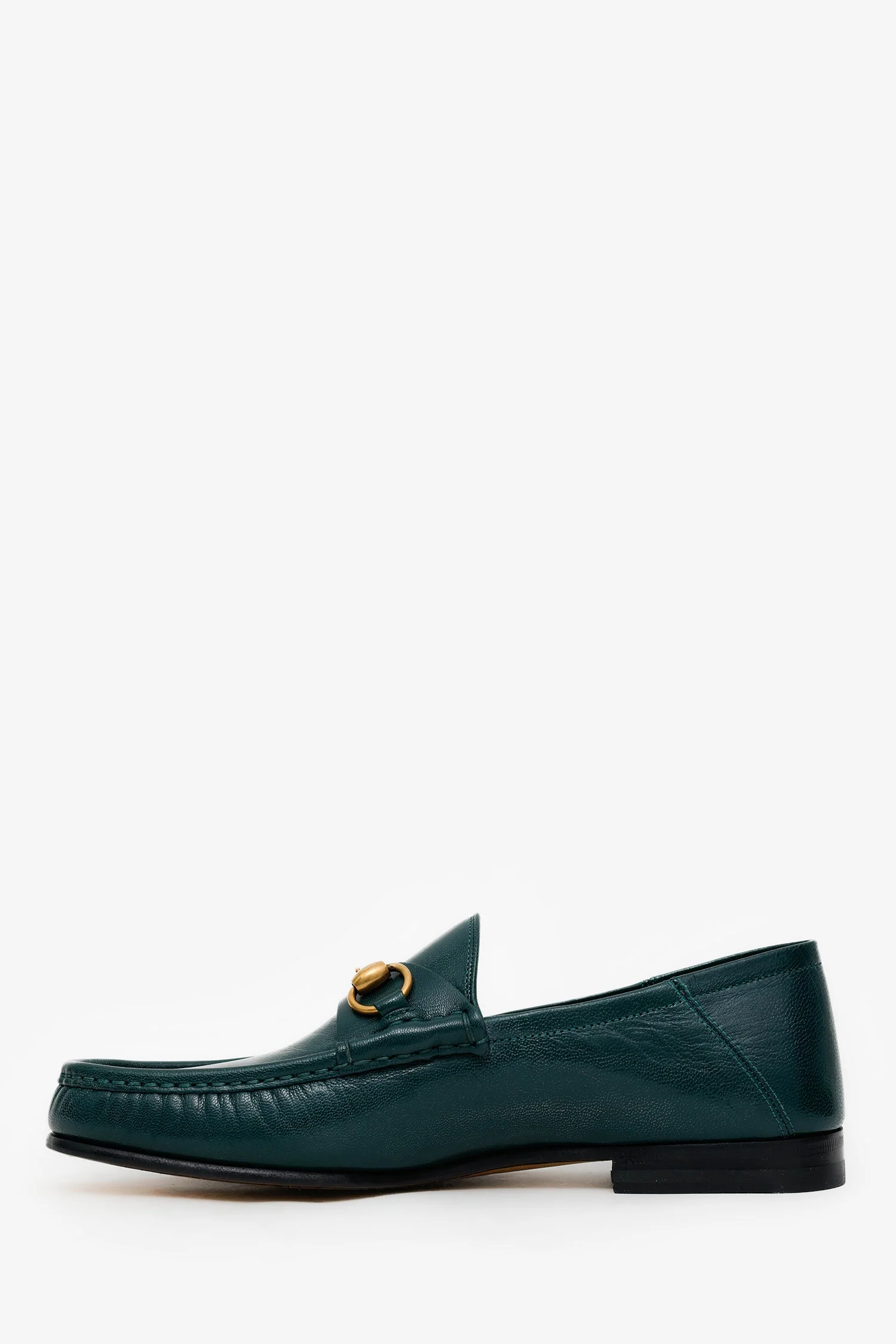 Gucci Green Leather Jordaan Loafer Size 7.5 Mens - Image 5