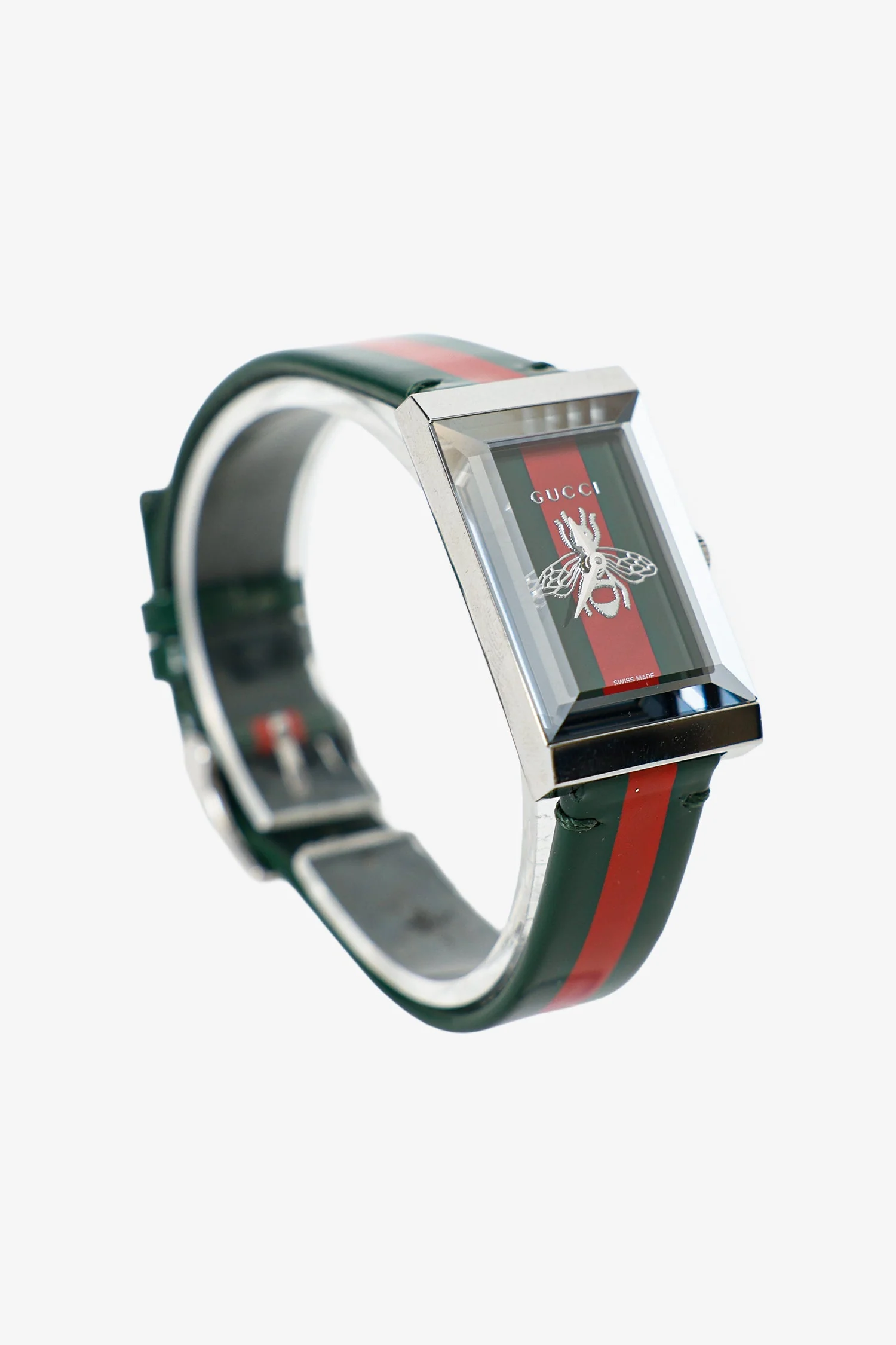 Gucci Green/Red Web G-Frame 21mm Watch - Image 2