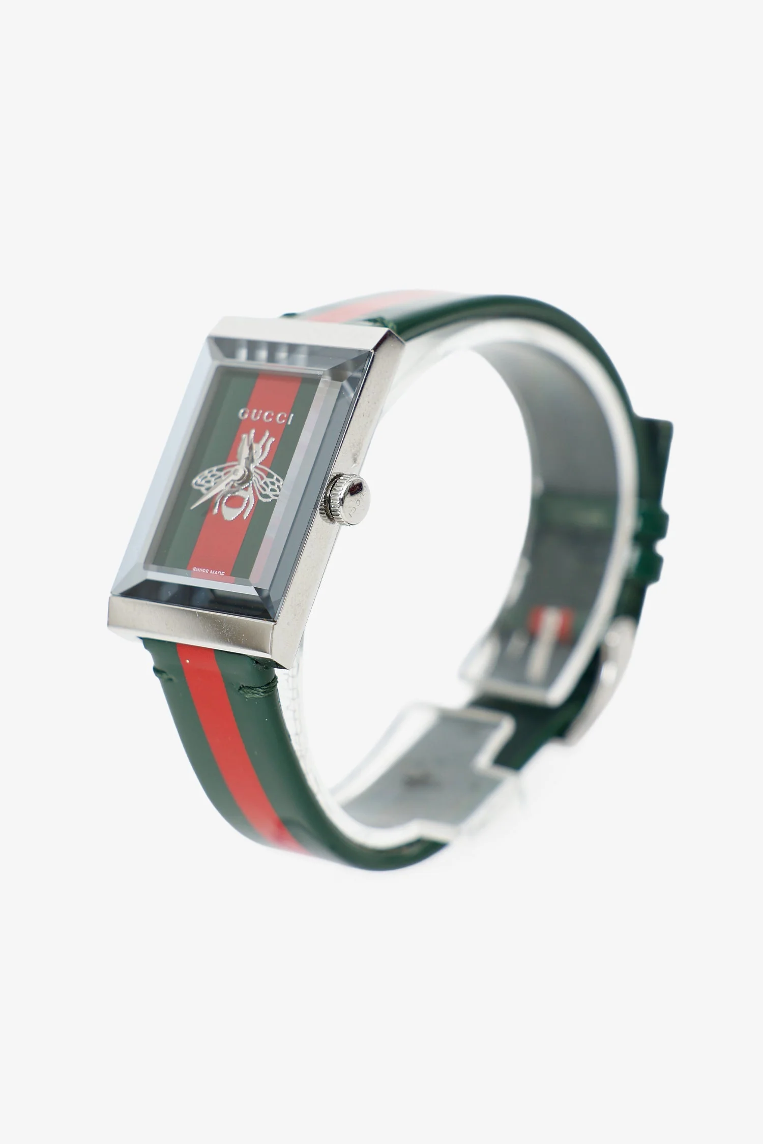 Gucci Green/Red Web G-Frame 21mm Watch - Image 3
