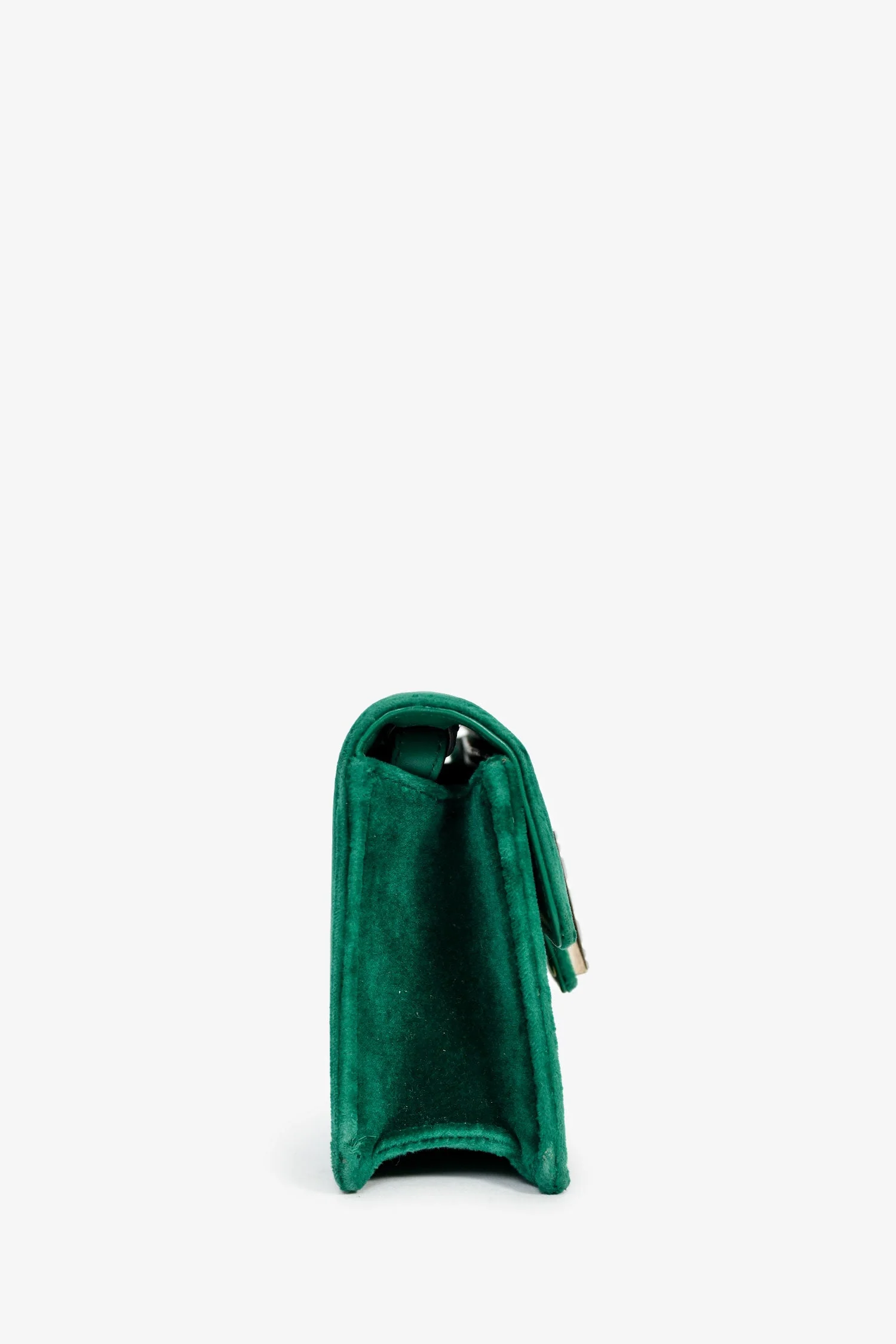 Gucci Green Velvet GG Crystal 'Broadway' Mini Shoulder Bag - Image 3