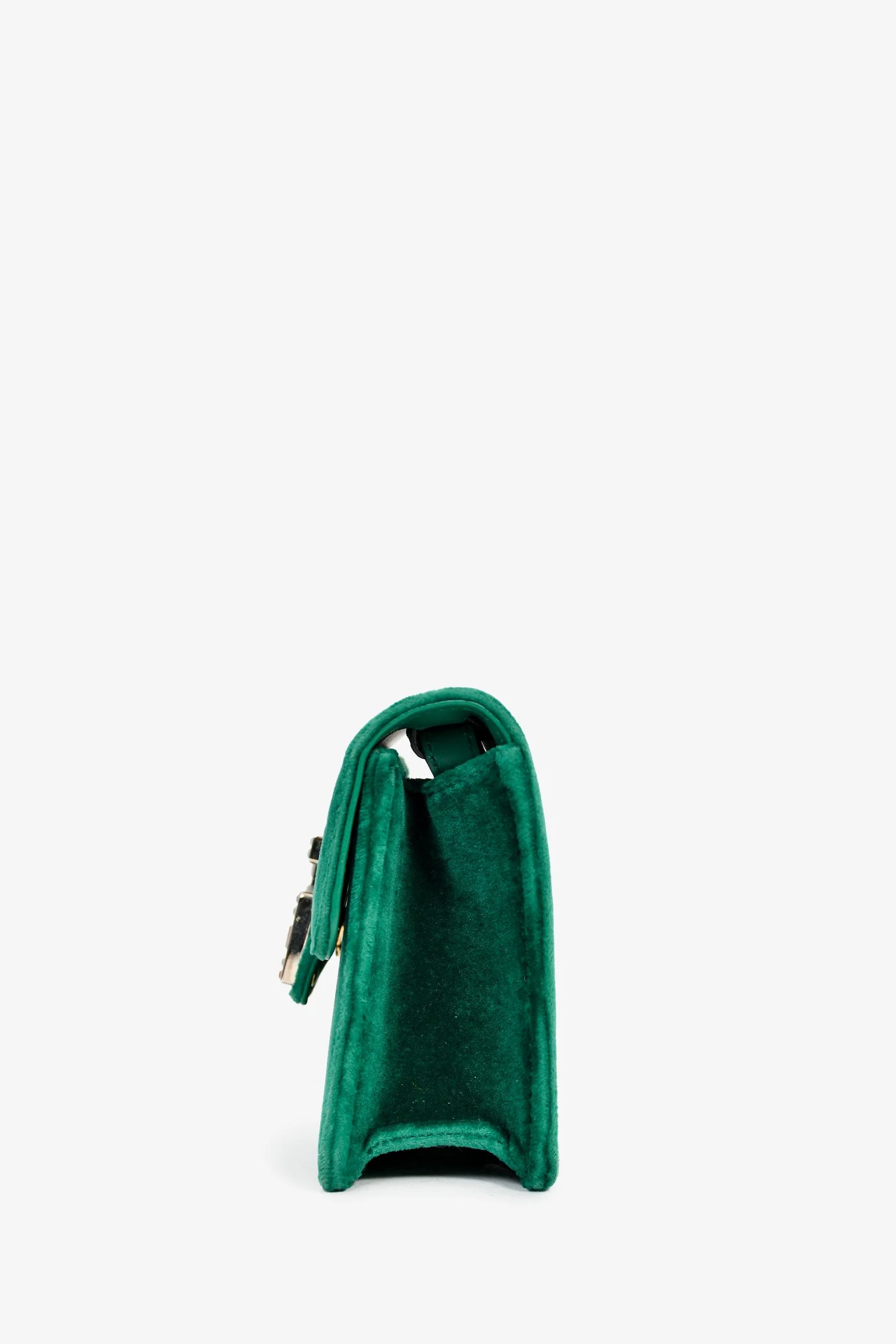 Gucci Green Velvet GG Crystal 'Broadway' Mini Shoulder Bag - Image 4
