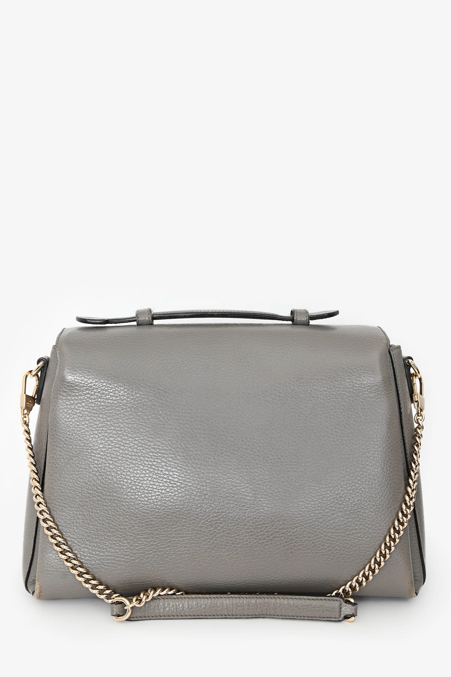 Gucci Grey Calfskin Interlocking G Dollar Large Top Handle Shoulder Bag (As Is) - Image 2